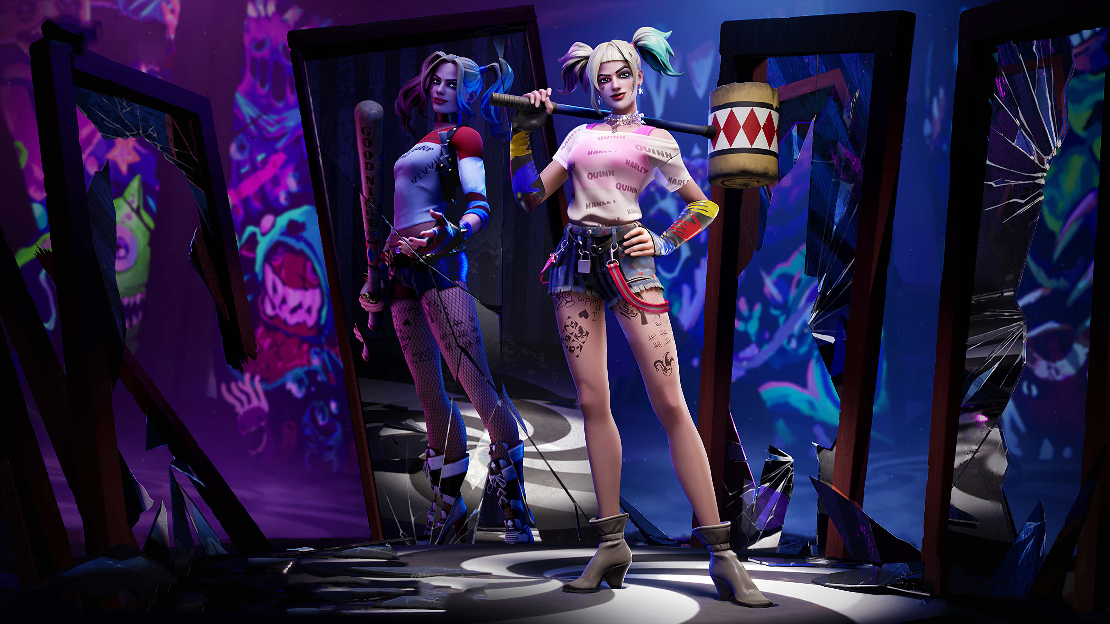Laden Sie das Computerspiele, Harley Quinn, Fortnite-Bild kostenlos auf Ihren PC-Desktop herunter