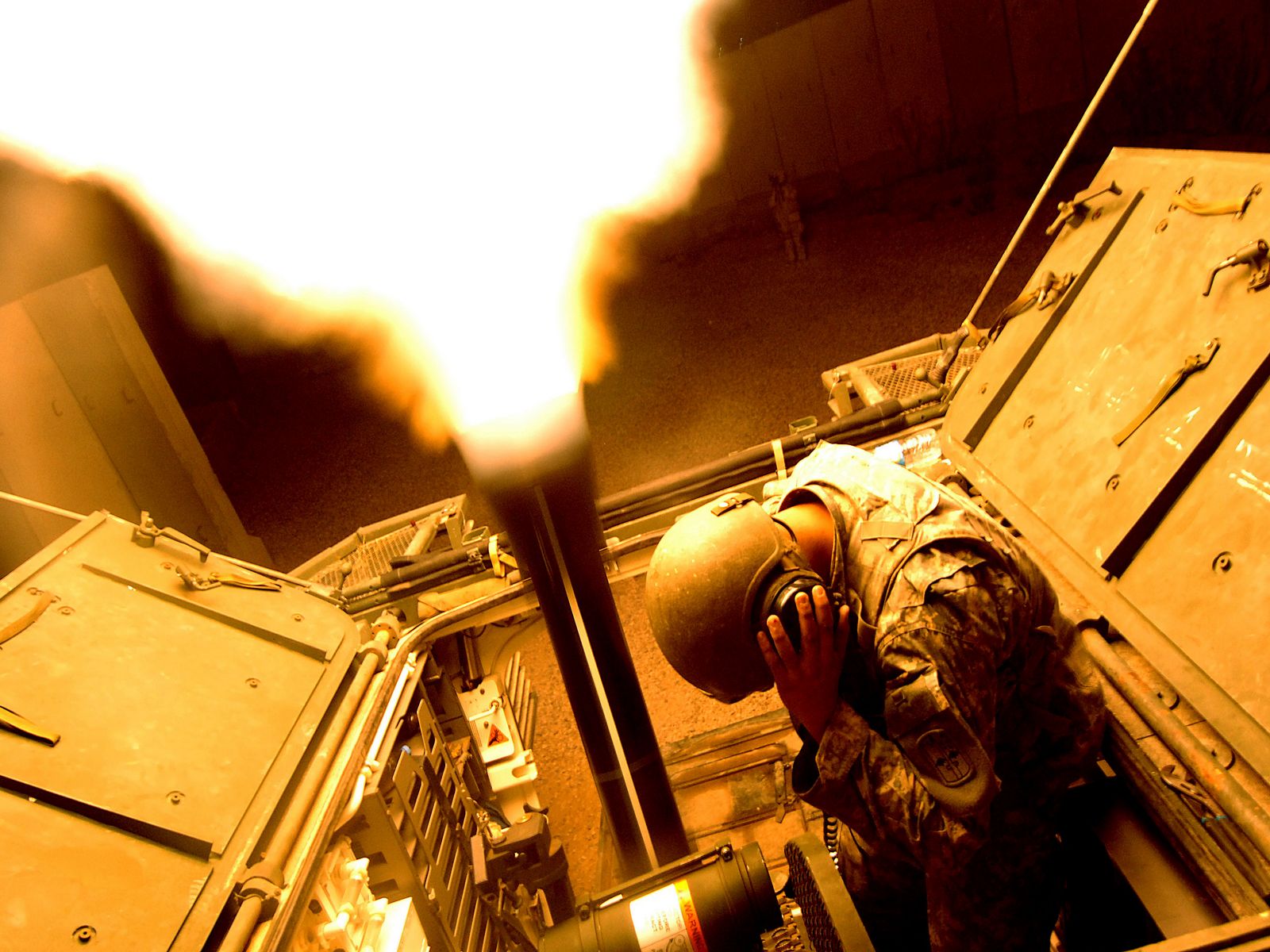 Download mobile wallpaper Fire, Weapon, Flame, Explosion, Military, Soldier for free.