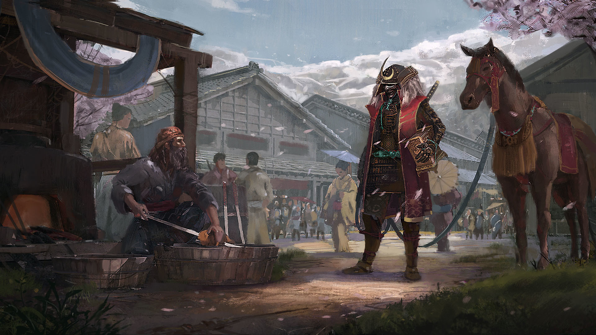 Free download wallpaper Fantasy, Japan, Samurai on your PC desktop