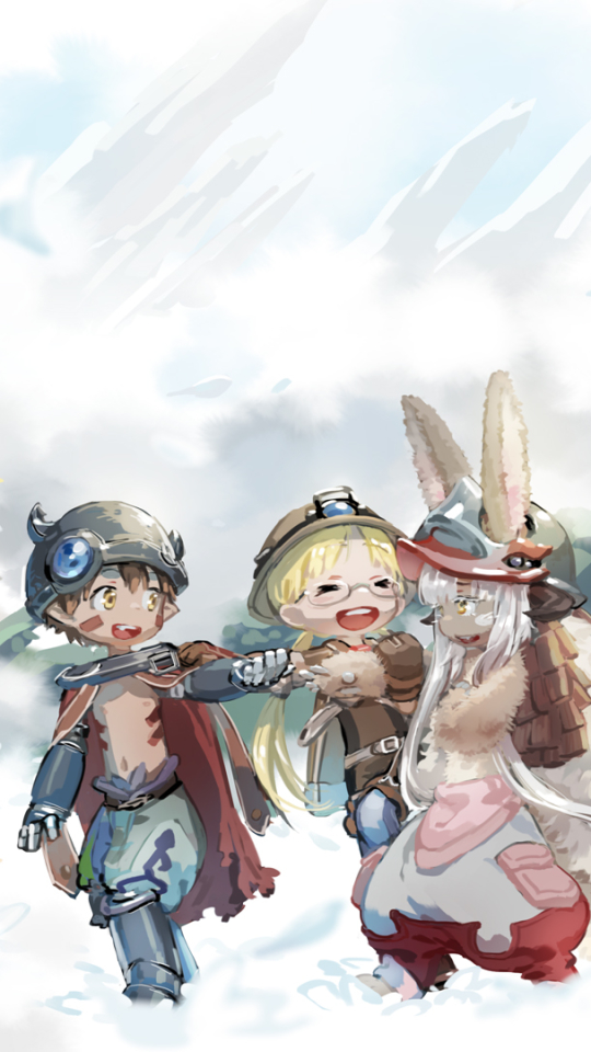 nanachi (made in abyss), anime, made in abyss, regu (made in abyss), riko (made in abyss)