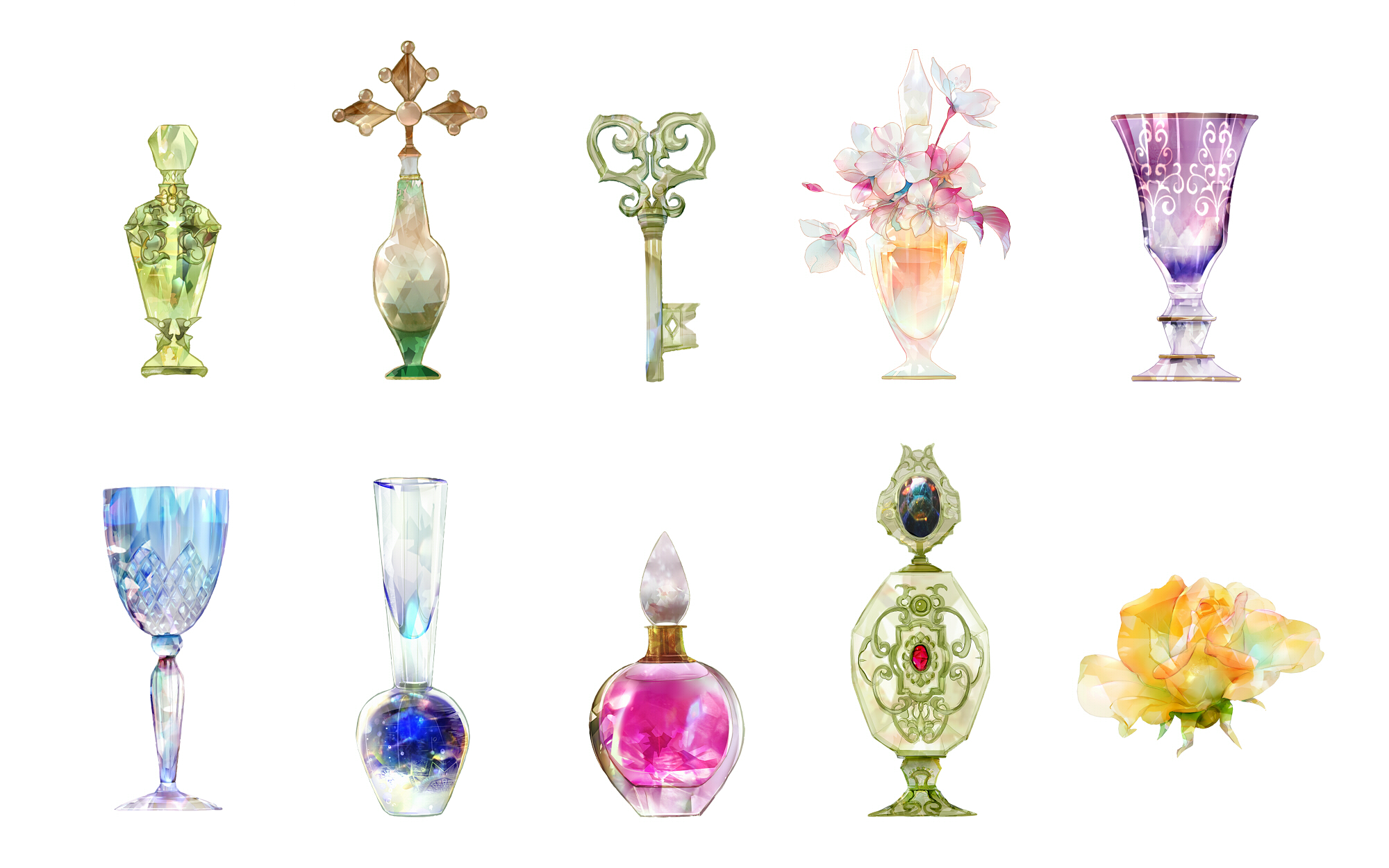 Handy-Wallpaper Blume, Glas, Vase, Schlüssel, Künstlerisch, Stillleben kostenlos herunterladen.