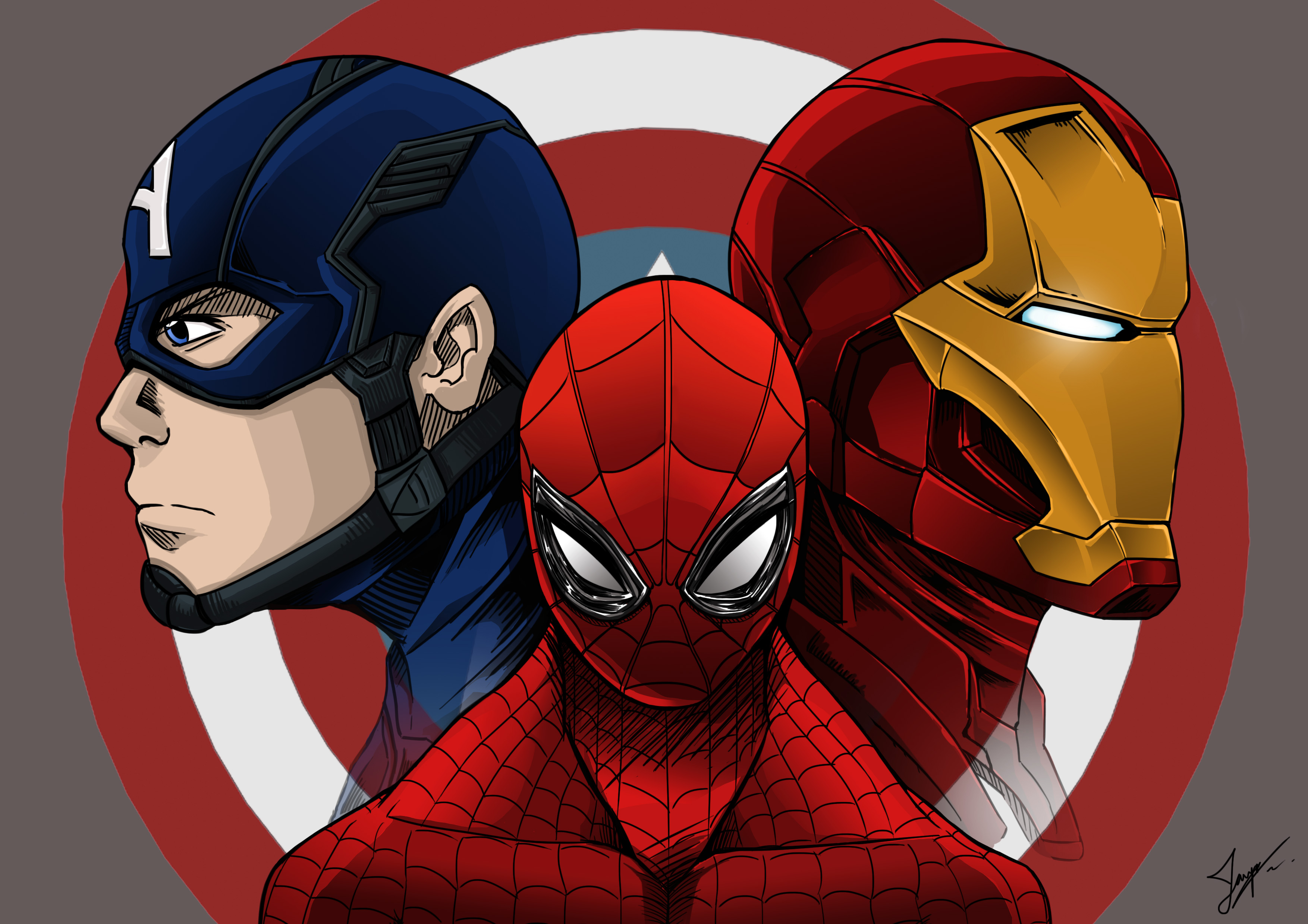 Скачать обои бесплатно Кино, Железный Человек, Капитан Америка, Человек Паук, Первый Мститель: Война Героев картинка на рабочий стол ПК