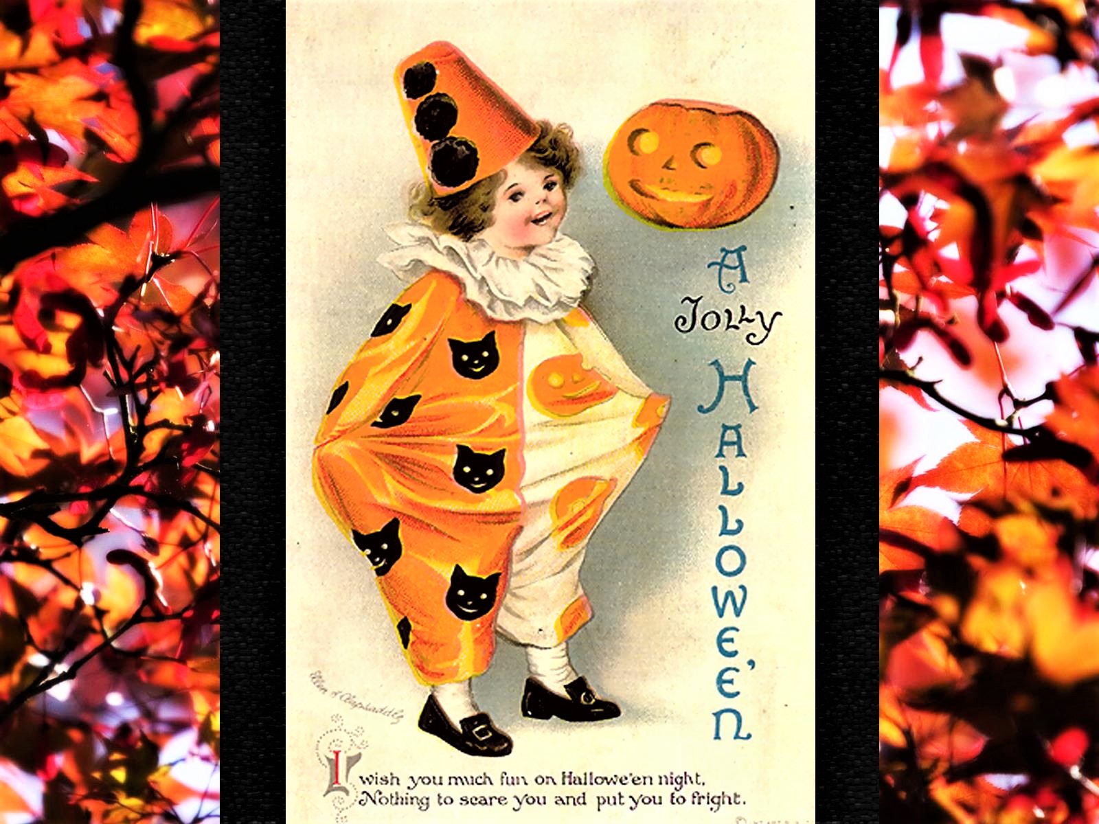 Téléchargez des papiers peints mobile Halloween, Vacances, Enfant, Rétro, Ancien, Clown, Vacance gratuitement.