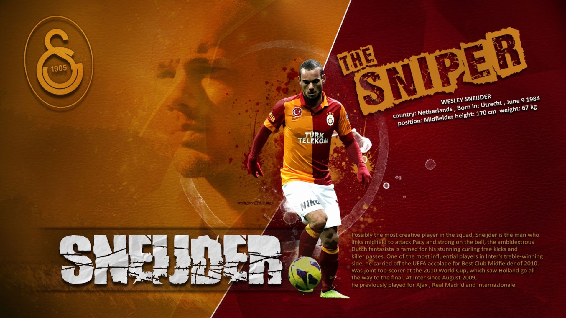 Descarga gratuita de fondo de pantalla para móvil de Fútbol, Deporte, Galatasaray S K, Wesley Sneijder.