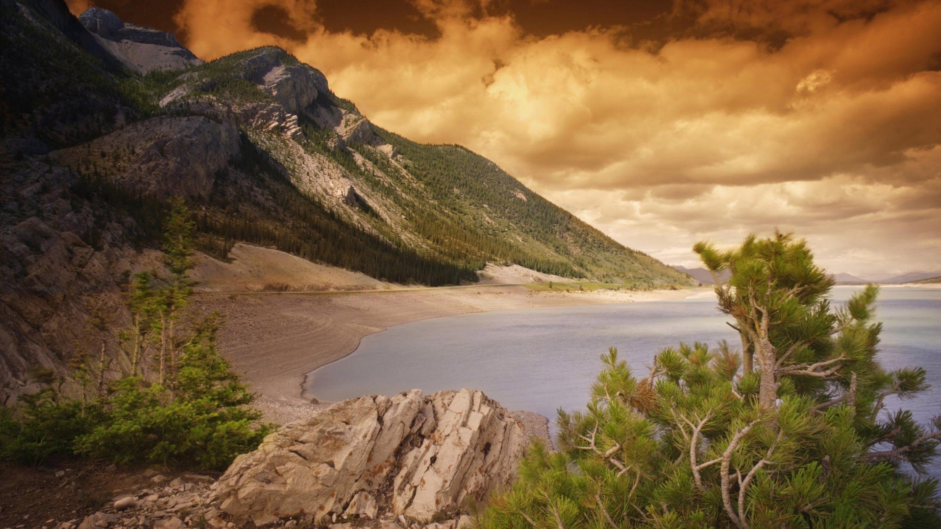 Laden Sie das Küste, Baum, Ozean, Gebirge, Wolke, Himmel, Erde/natur-Bild kostenlos auf Ihren PC-Desktop herunter