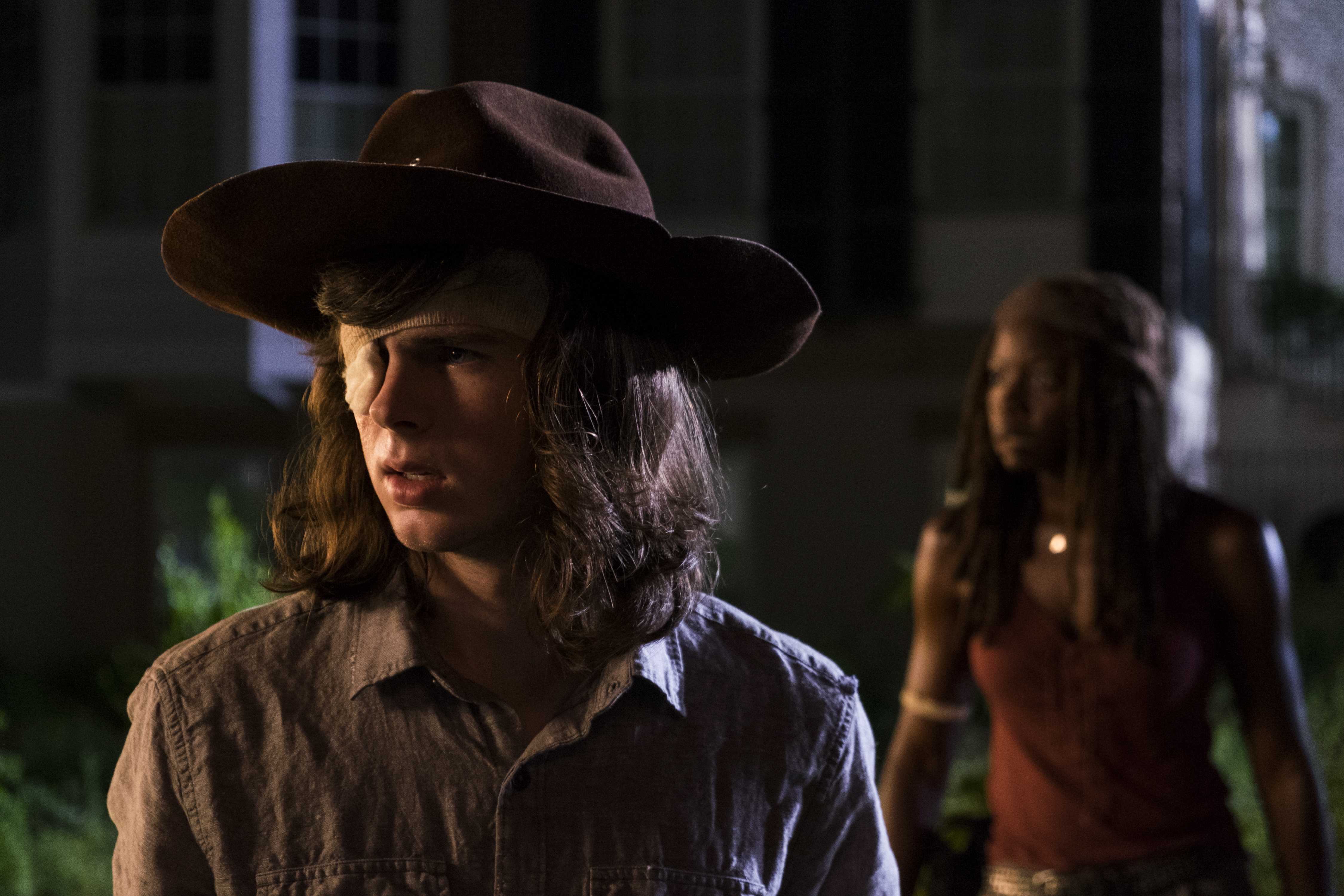 Download mobile wallpaper Tv Show, The Walking Dead, Carl Grimes, Chandler Riggs, Michonne (The Walking Dead), Danai Gurira for free.