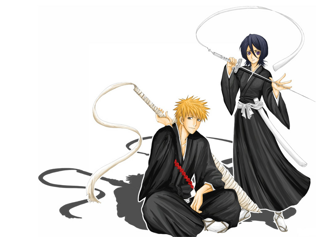 Free download wallpaper Anime, Bleach, Rukia Kuchiki, Ichigo Kurosaki on your PC desktop