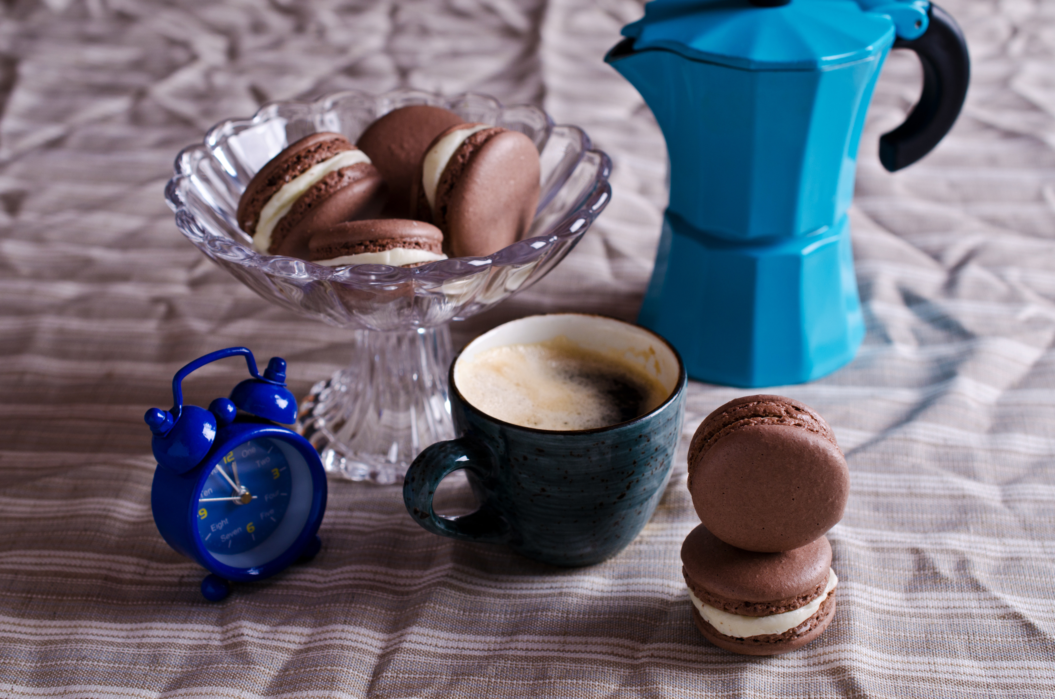 Download mobile wallpaper Food, Coffee, Still Life, Cup, Drink, Macaron for free.