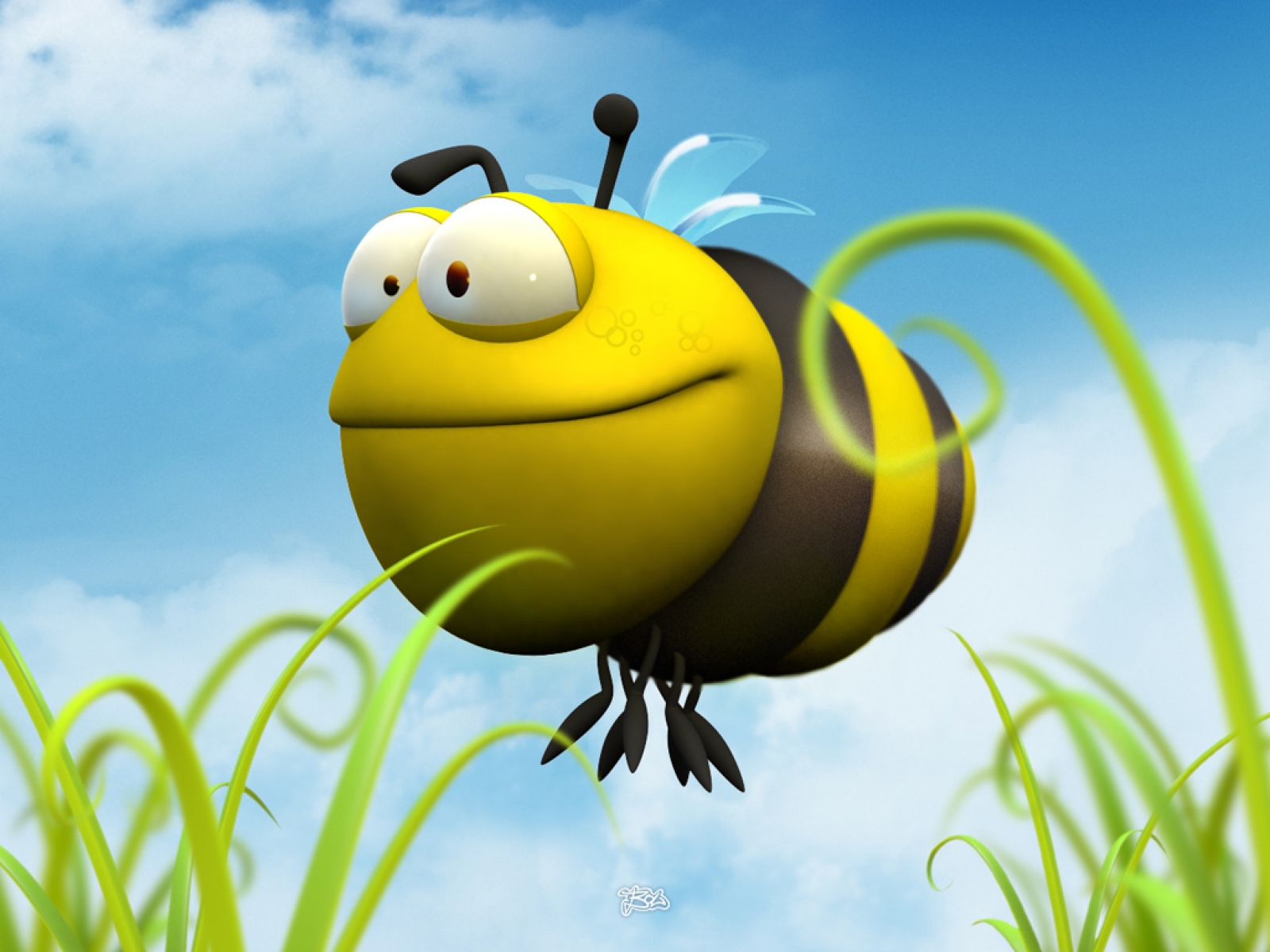 164199 baixar papel de parede animais, cgi, abelha, amarelo - protetores de tela e imagens gratuitamente