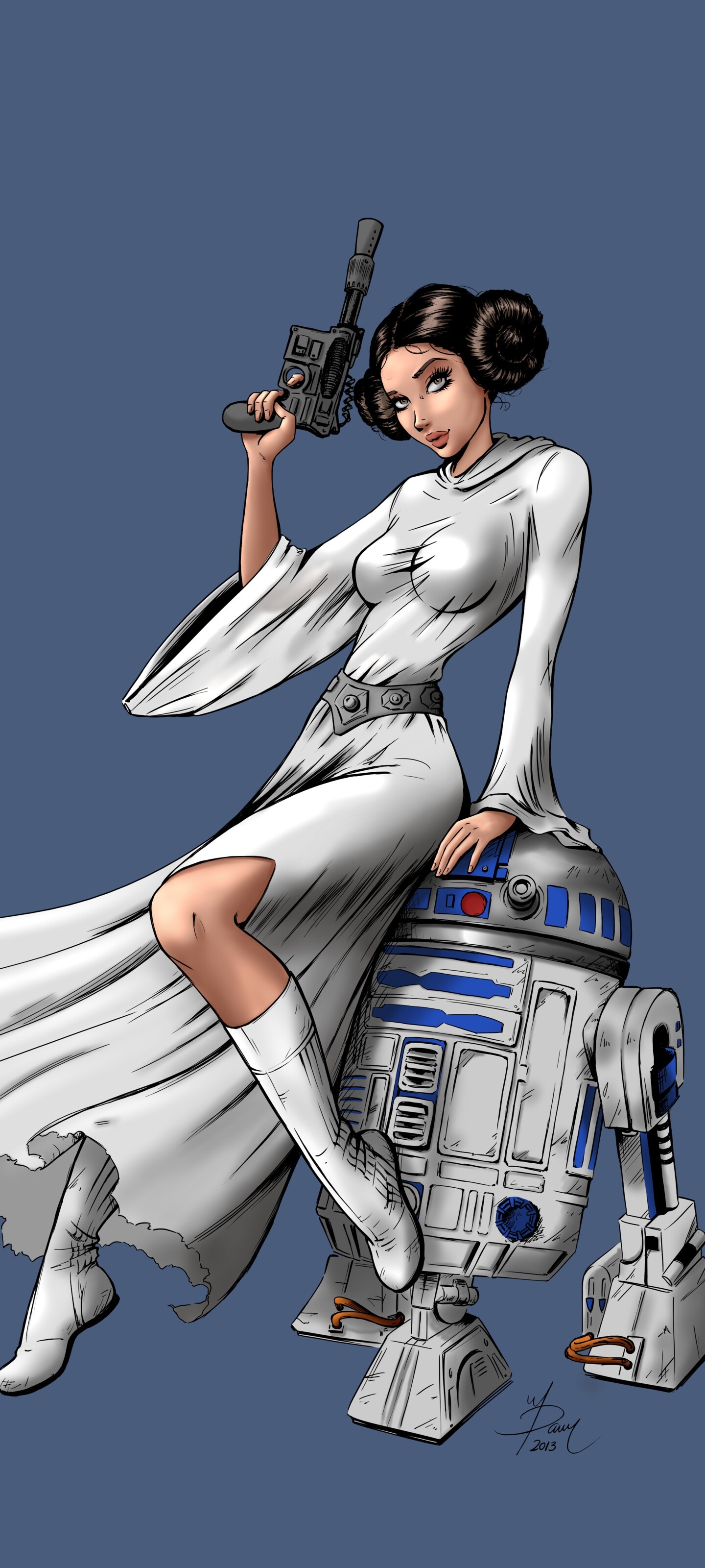 無料モバイル壁紙Sf, スターウォーズ, R2 D2, レイア姫をダウンロードします。