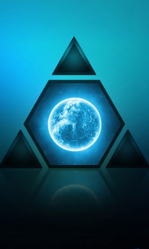 無料モバイル壁紙青い, 地球, 芸術的, 星, 三角形をダウンロードします。