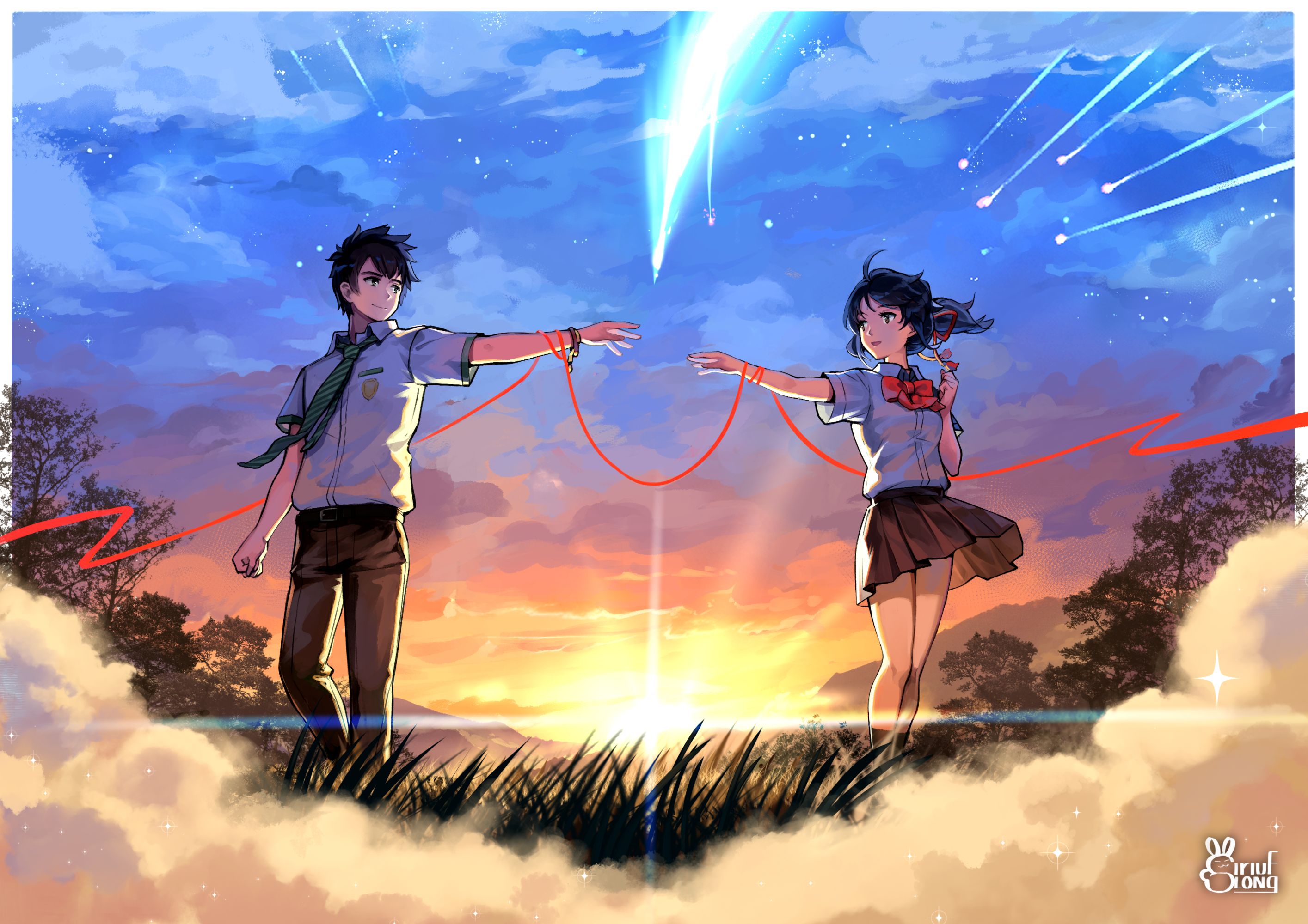 Free download wallpaper Anime, Your Name, Mitsuha Miyamizu, Taki Tachibana on your PC desktop