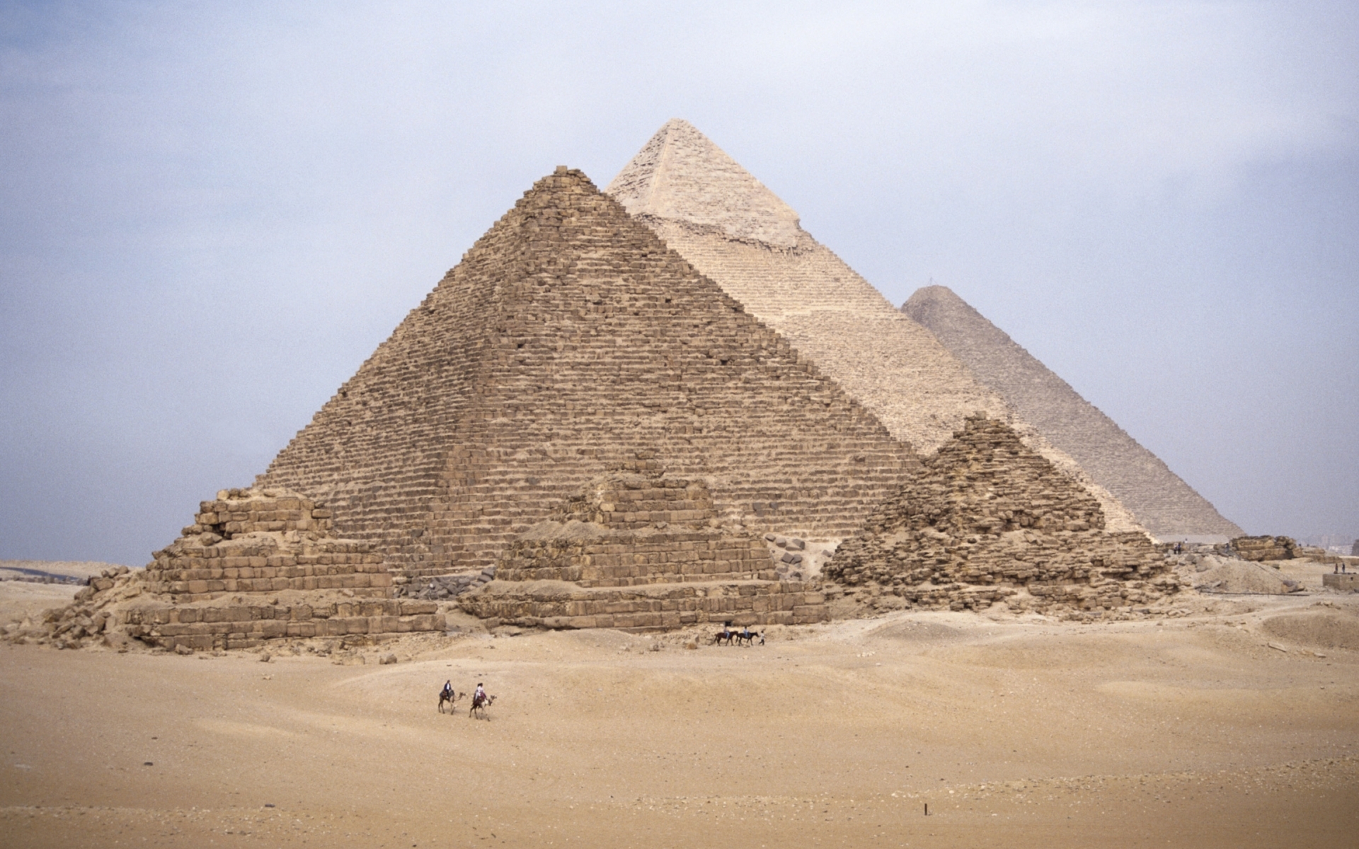 4079 скачать обои пирамиды, пейзаж, египет, архитектура, оранжевые - заставки и картинки бесплатно