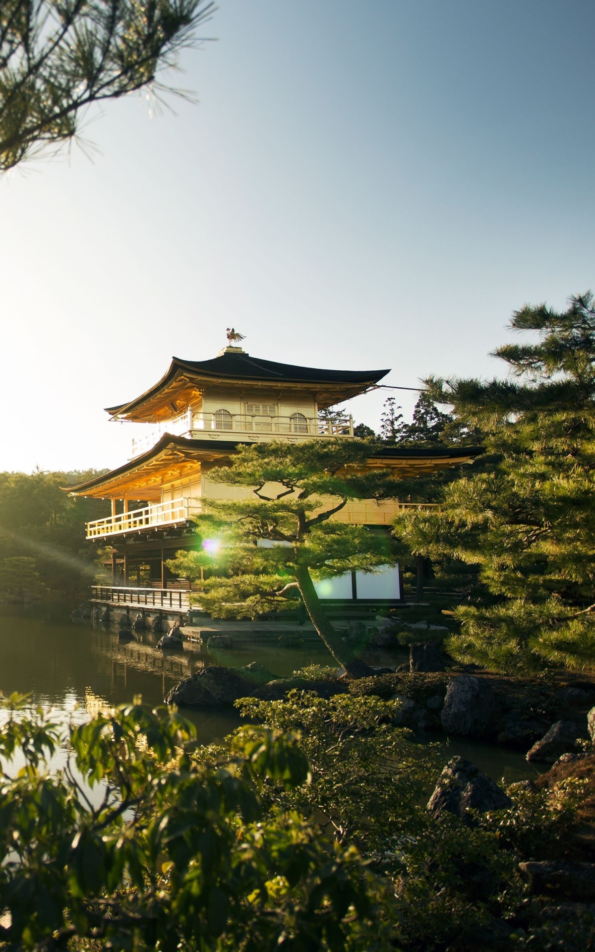 Скачати мобільні шпалери Японія, Храми, Кіото, Релігійний, Кінкаку Дзі, Храм Золотого Павільйону безкоштовно.