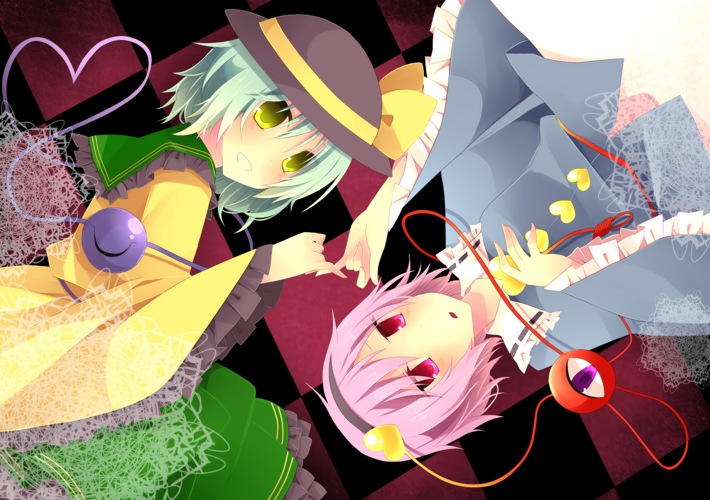 Laden Sie das Animes, Tuhu, Koishi Komeiji, Satori Komeiji-Bild kostenlos auf Ihren PC-Desktop herunter