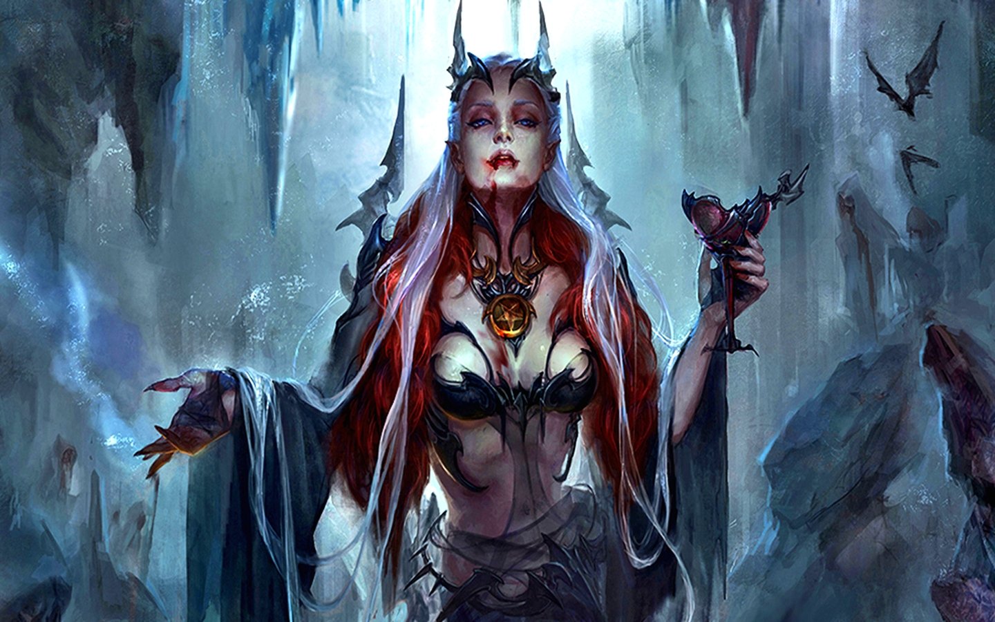 Download mobile wallpaper Fantasy, Gothic, Blood, Dark, Horns, Video Game, Legend Of The Cryptids for free.