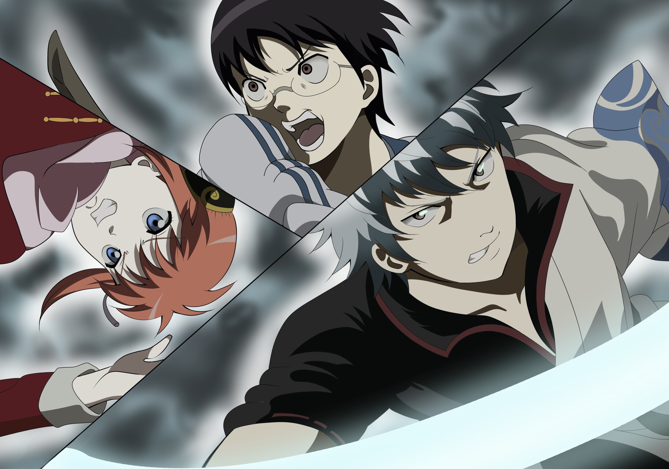 Download mobile wallpaper Anime, Gintama, Gintoki Sakata, Kagura (Gintama), Shimura Shinpachi for free.