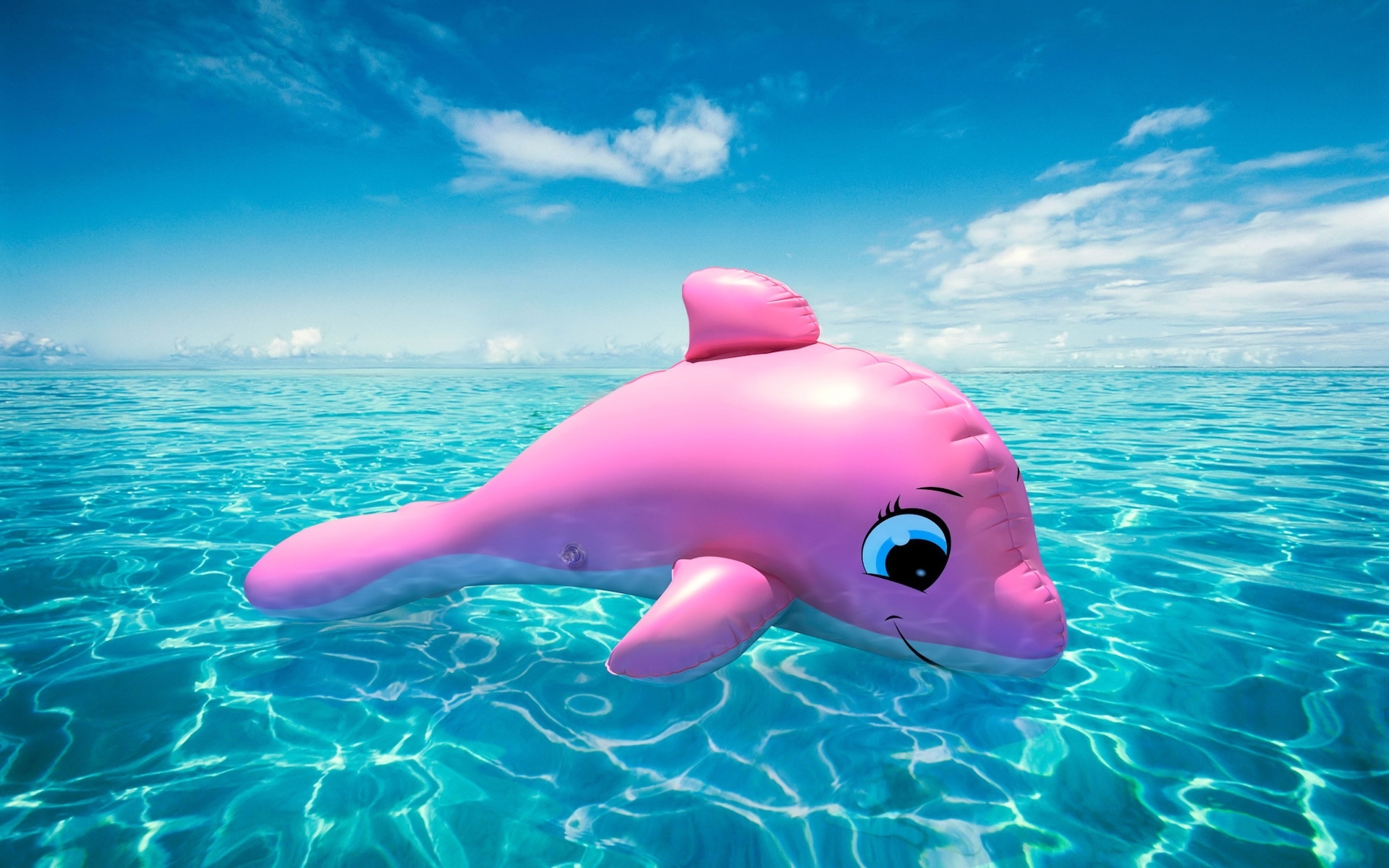 5046 descargar imagen delfines, paisaje, agua, cielo, juguetes, turquesa: fondos de pantalla y protectores de pantalla gratis