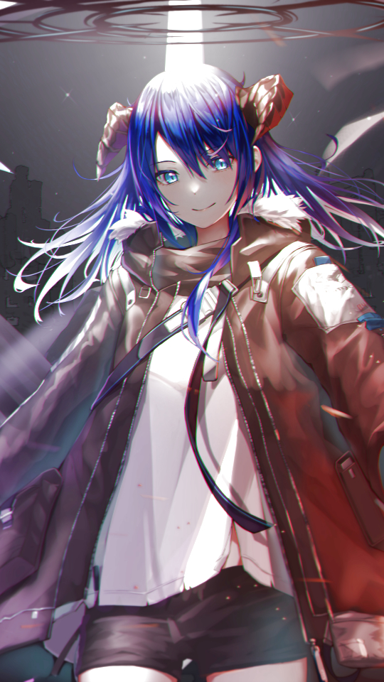 Handy-Wallpaper Blaue Augen, Blaue Haare, Computerspiele, Arknights, Mostima (Arknights) kostenlos herunterladen.