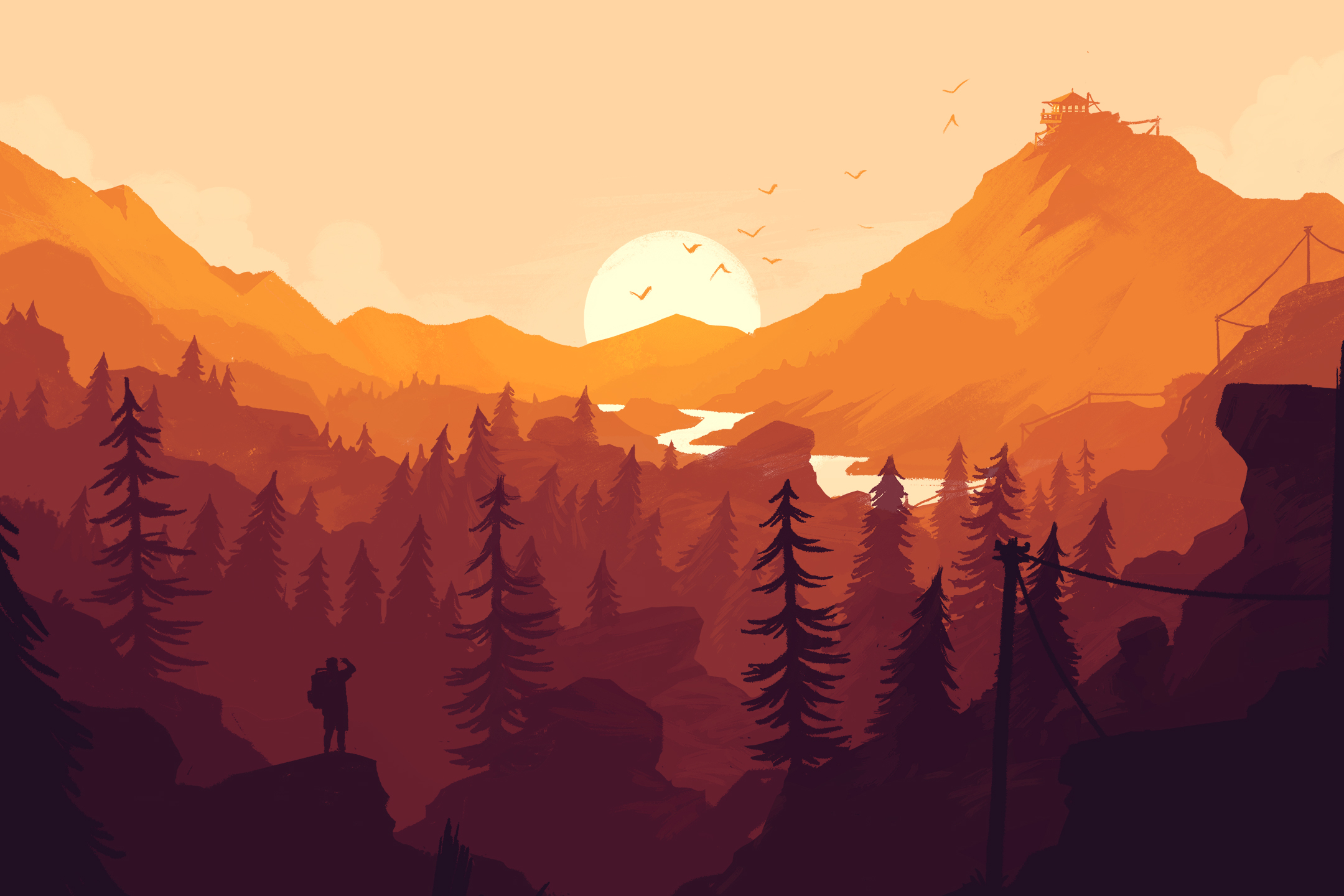 Free download wallpaper Sunset, Video Game, Firewatch on your PC desktop