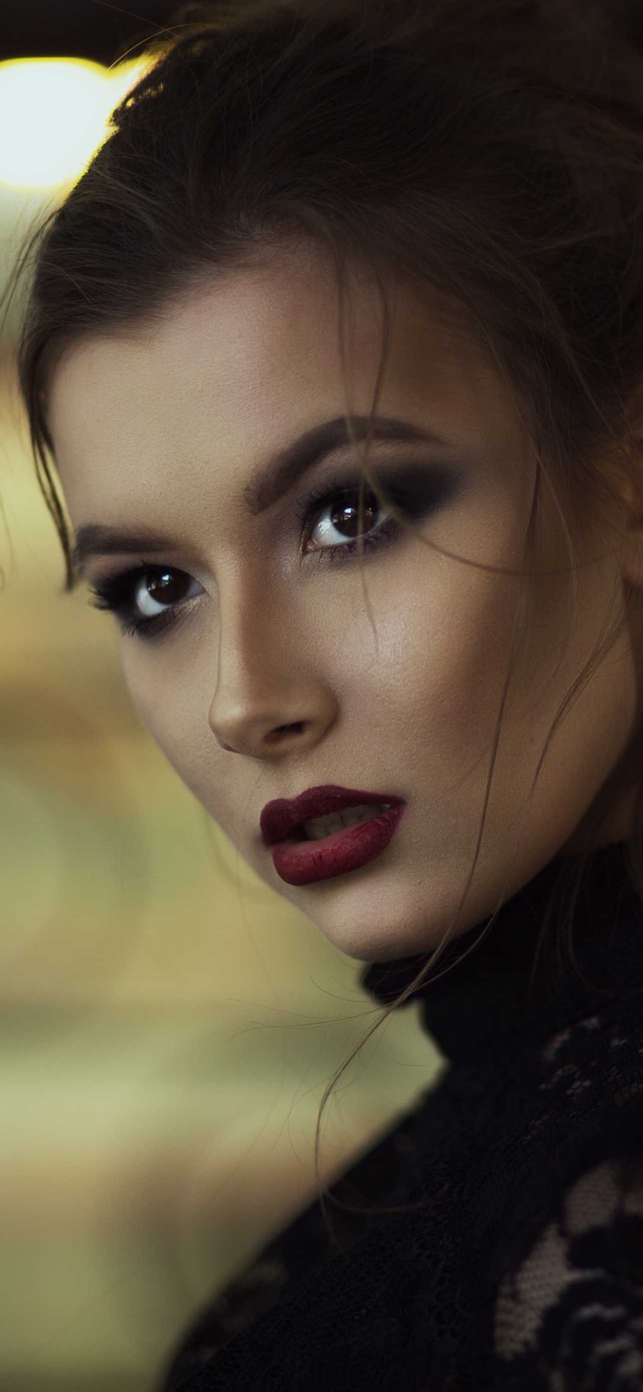 Download mobile wallpaper Model, Women, Brown Eyes, Lipstick for free.
