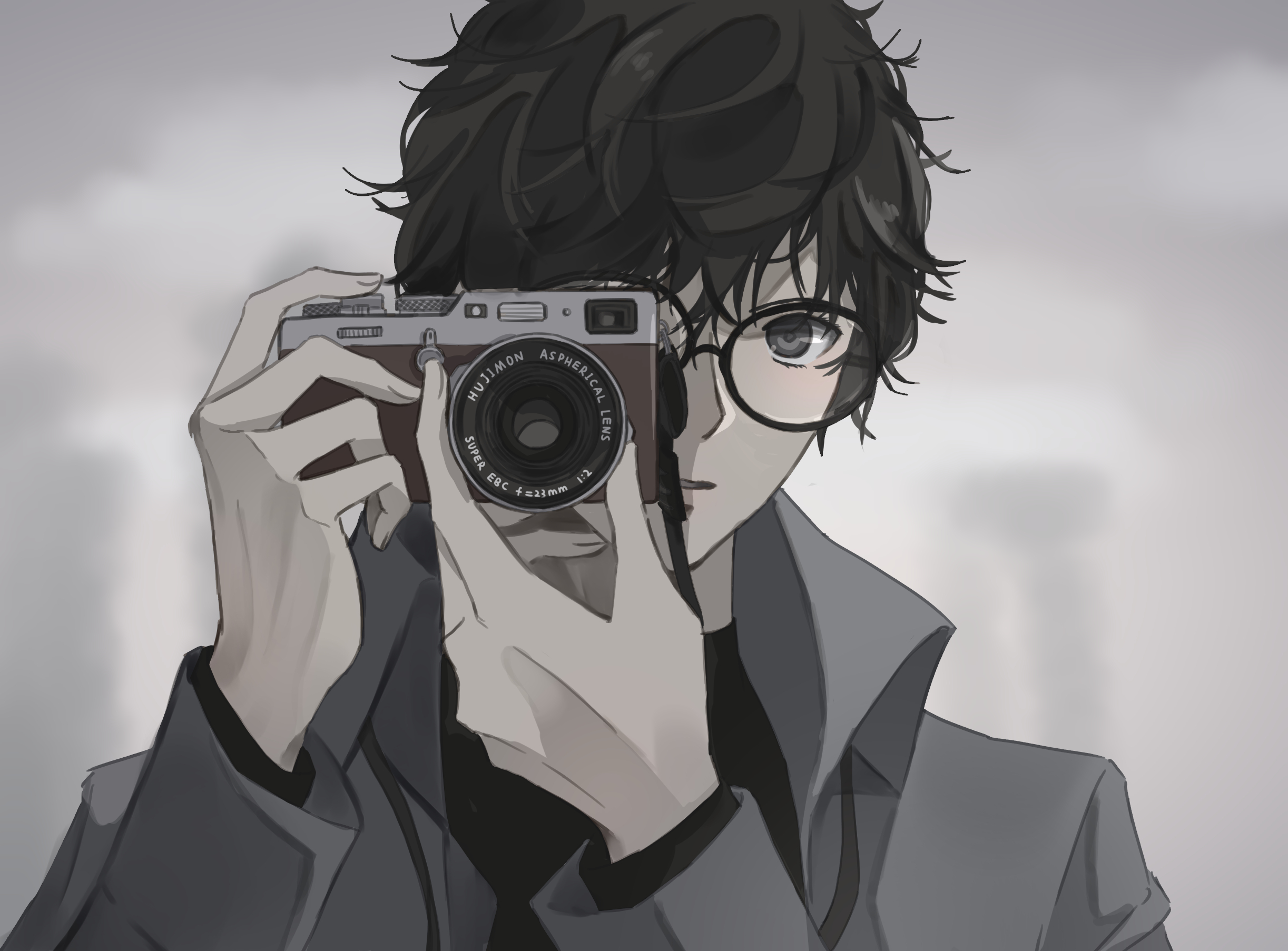 Download mobile wallpaper Camera, Glasses, Video Game, Black Hair, Persona, Persona 5, Joker (Persona) for free.