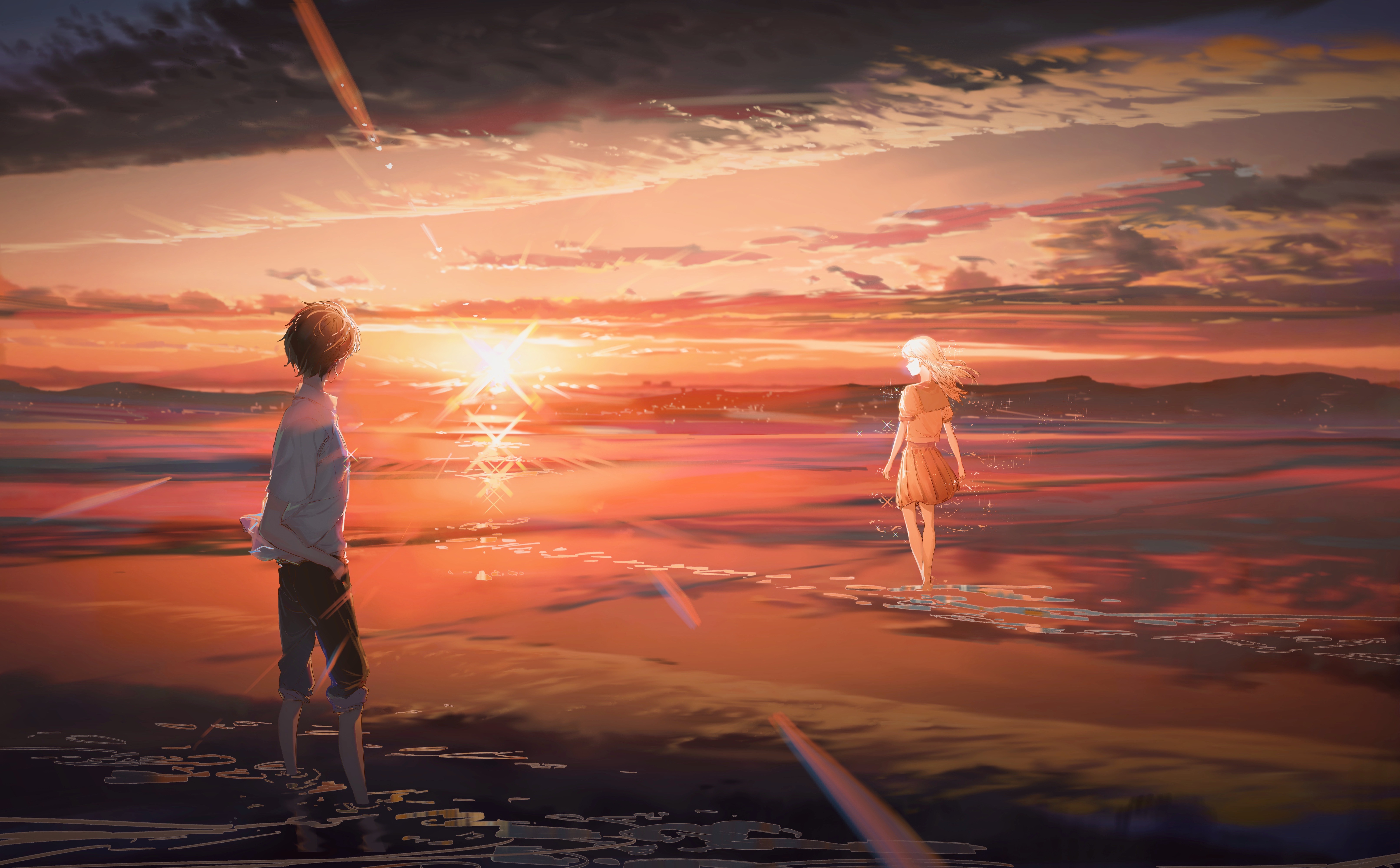 Baixe gratuitamente a imagem Anime, Pôr Do Sol, Aurora na área de trabalho do seu PC
