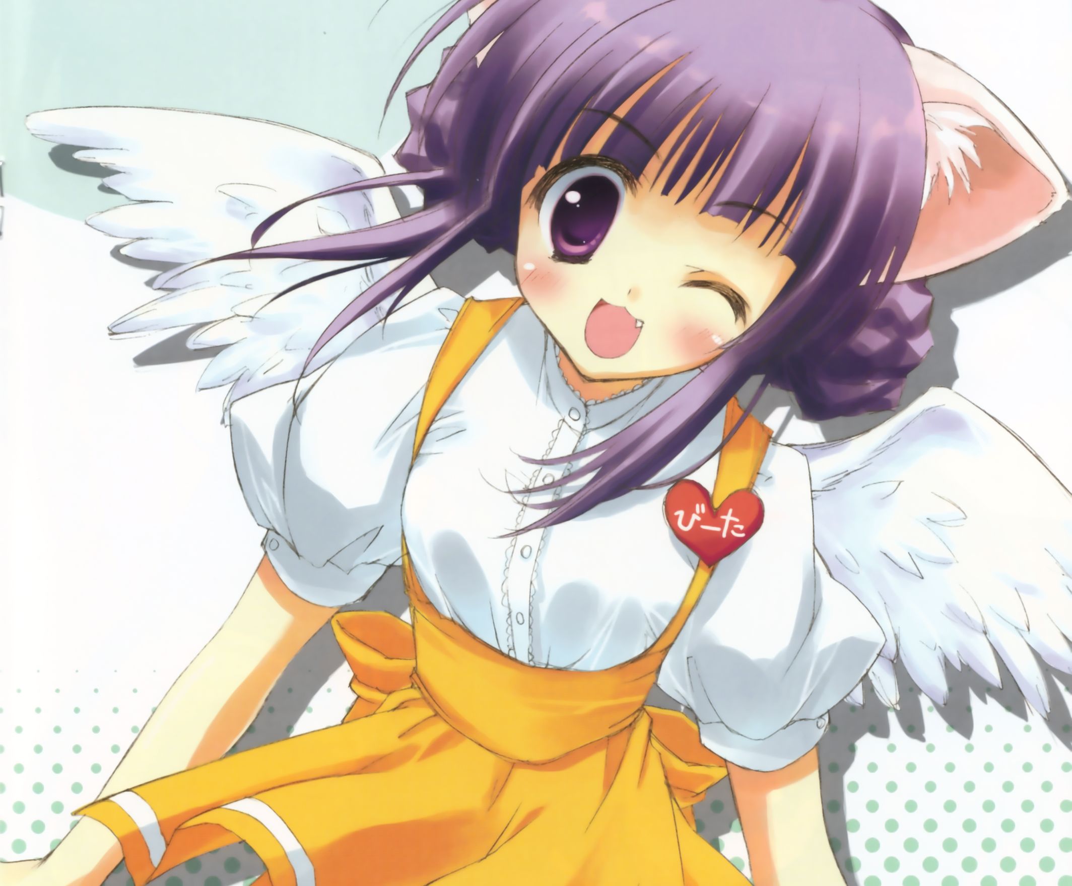 Download mobile wallpaper Anime, Wink, Original, Purple Eyes, Cat Girl, Purple Hair for free.