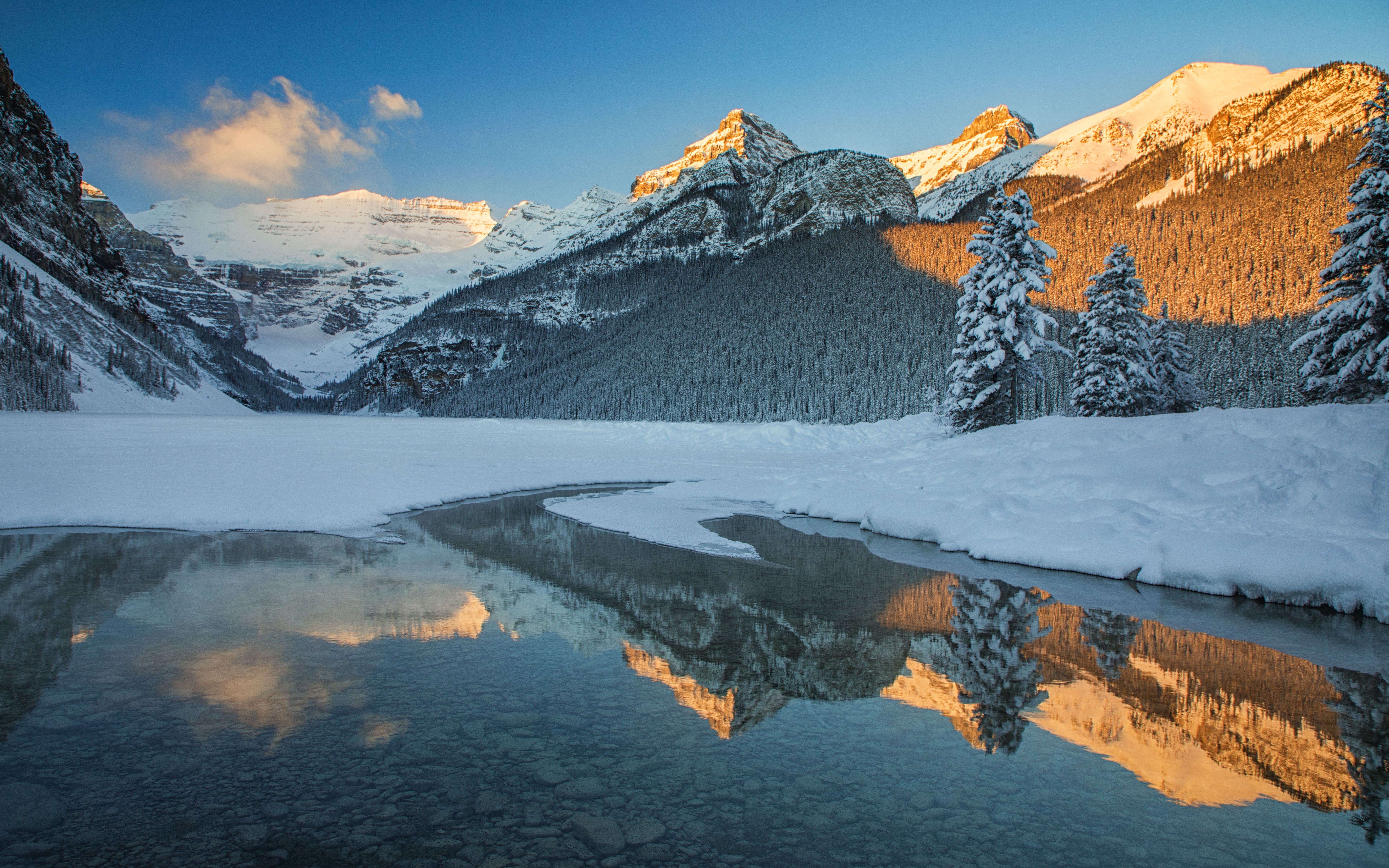 Descarga gratis la imagen Invierno, Naturaleza, Nieve, Montaña, Bosque, Tierra/naturaleza, Reflejo en el escritorio de tu PC