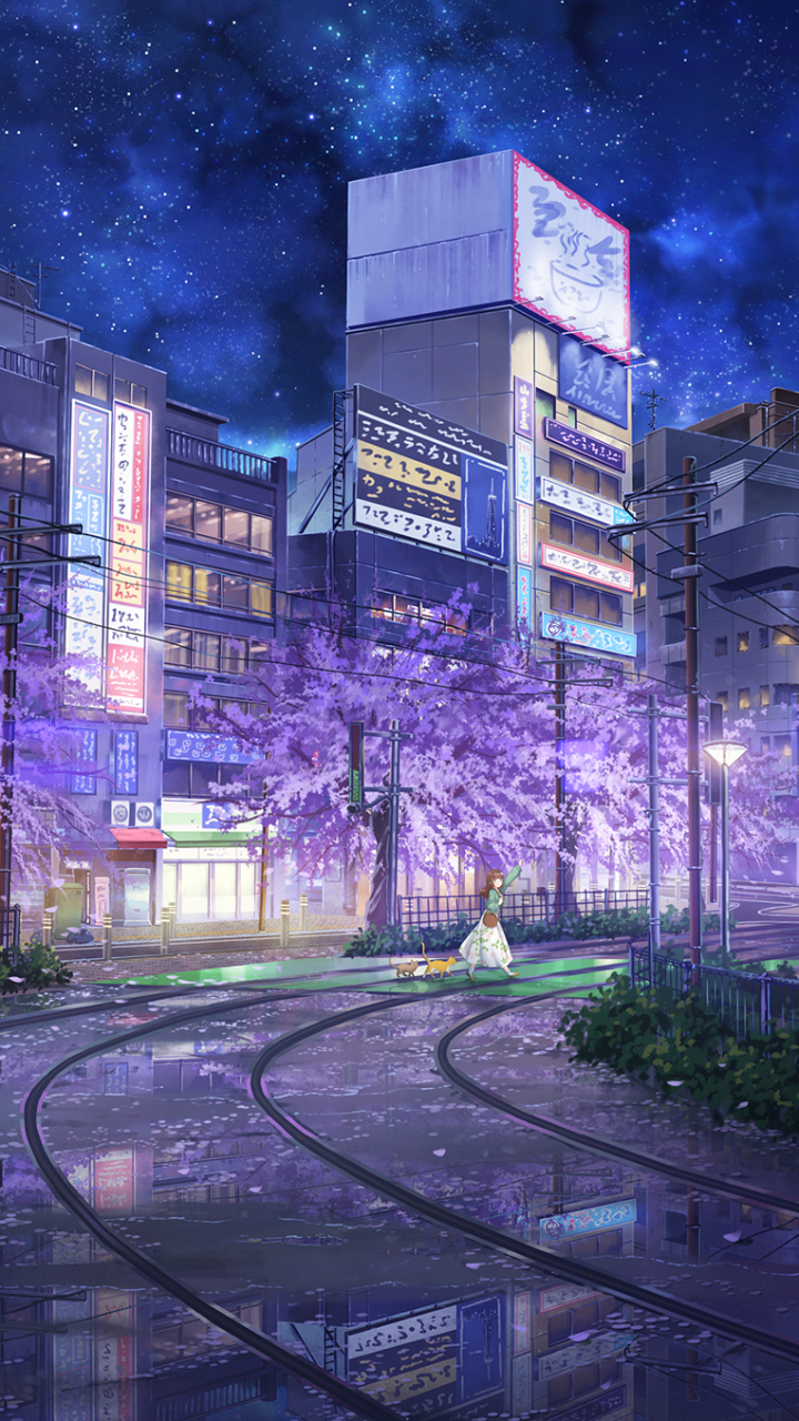 Download mobile wallpaper Anime, City for free.