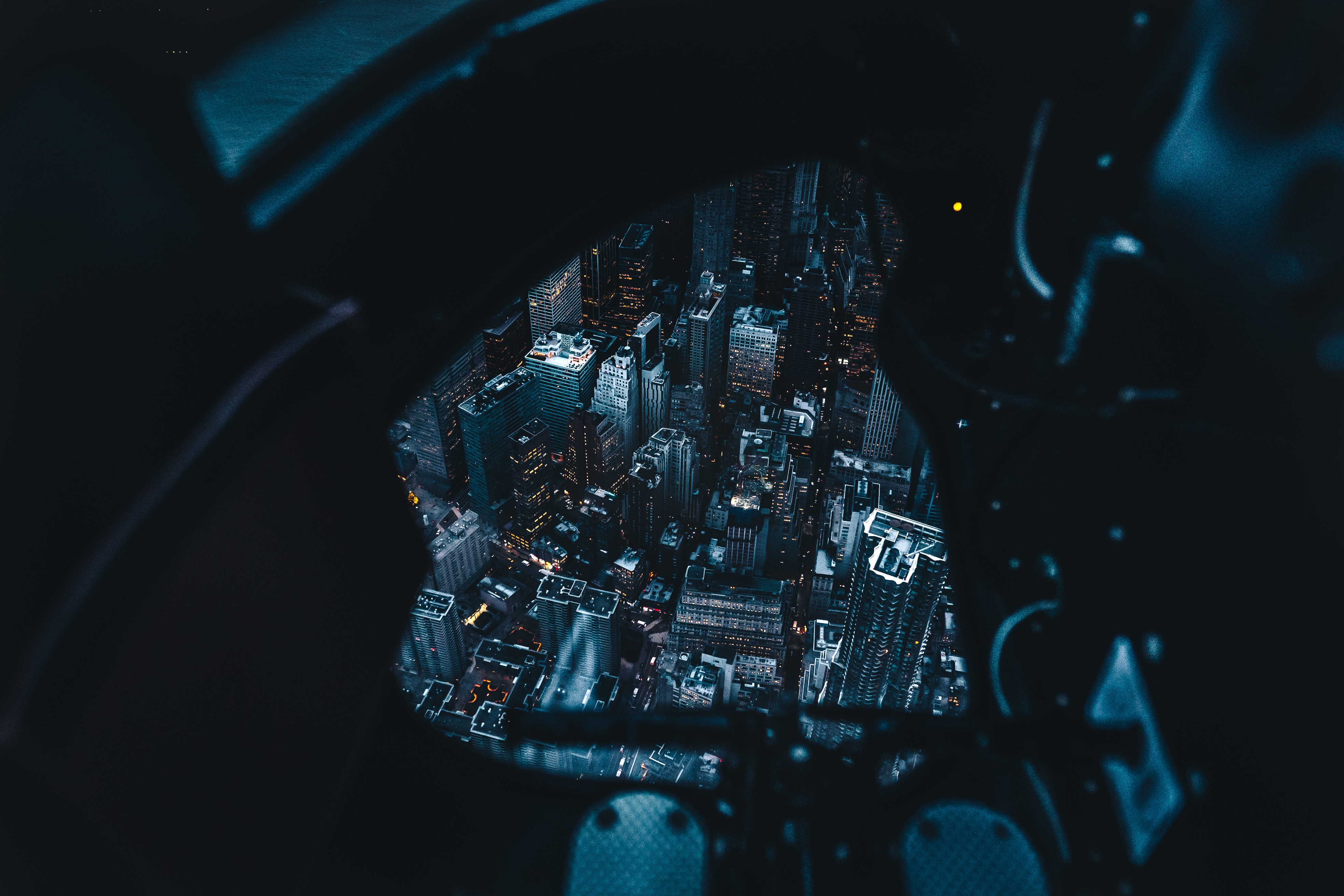 night city, usa, view from above, dark, overview, review, united states, new york