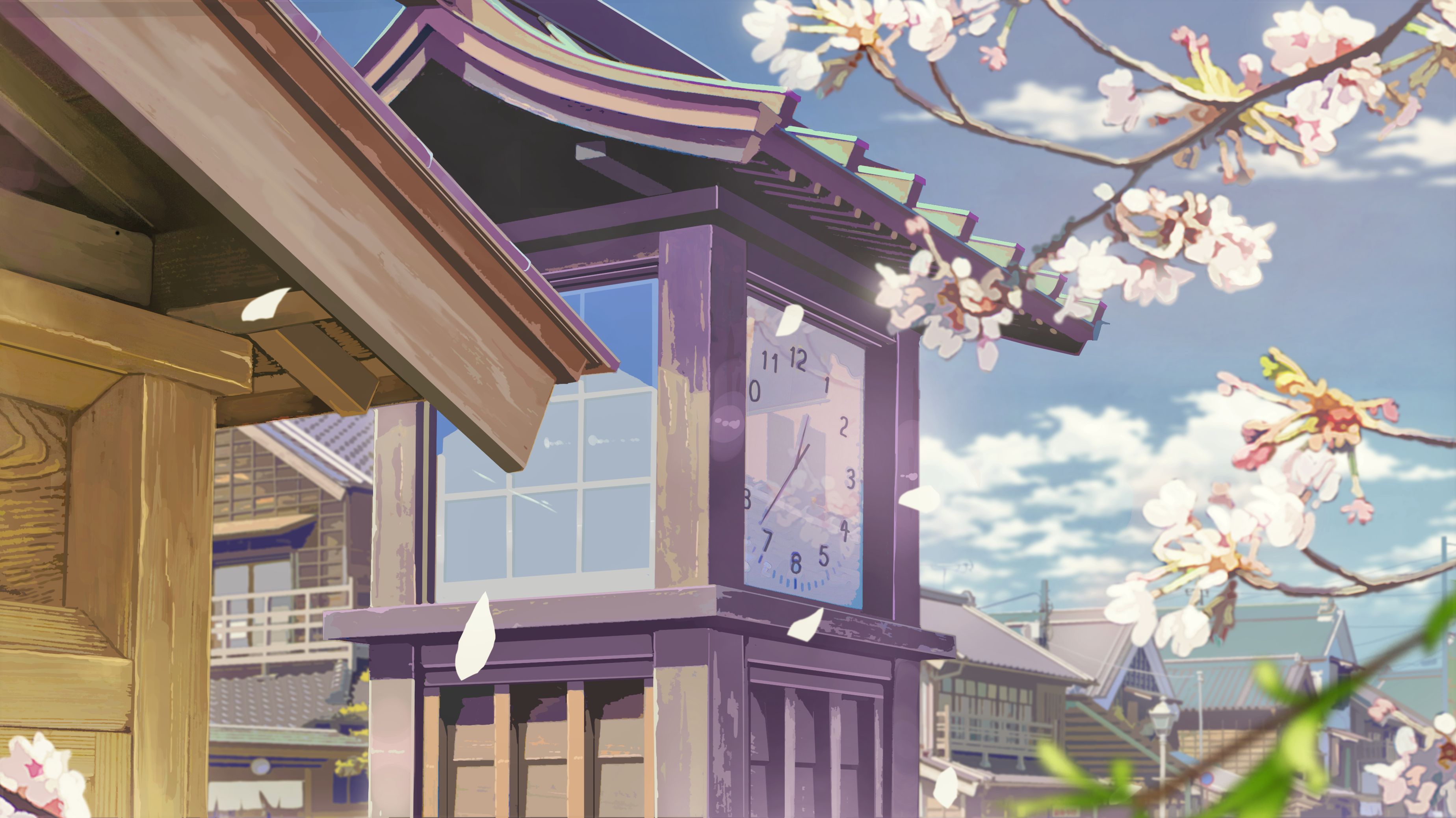 Handy-Wallpaper Landschaft, Gebäude, Animes kostenlos herunterladen.