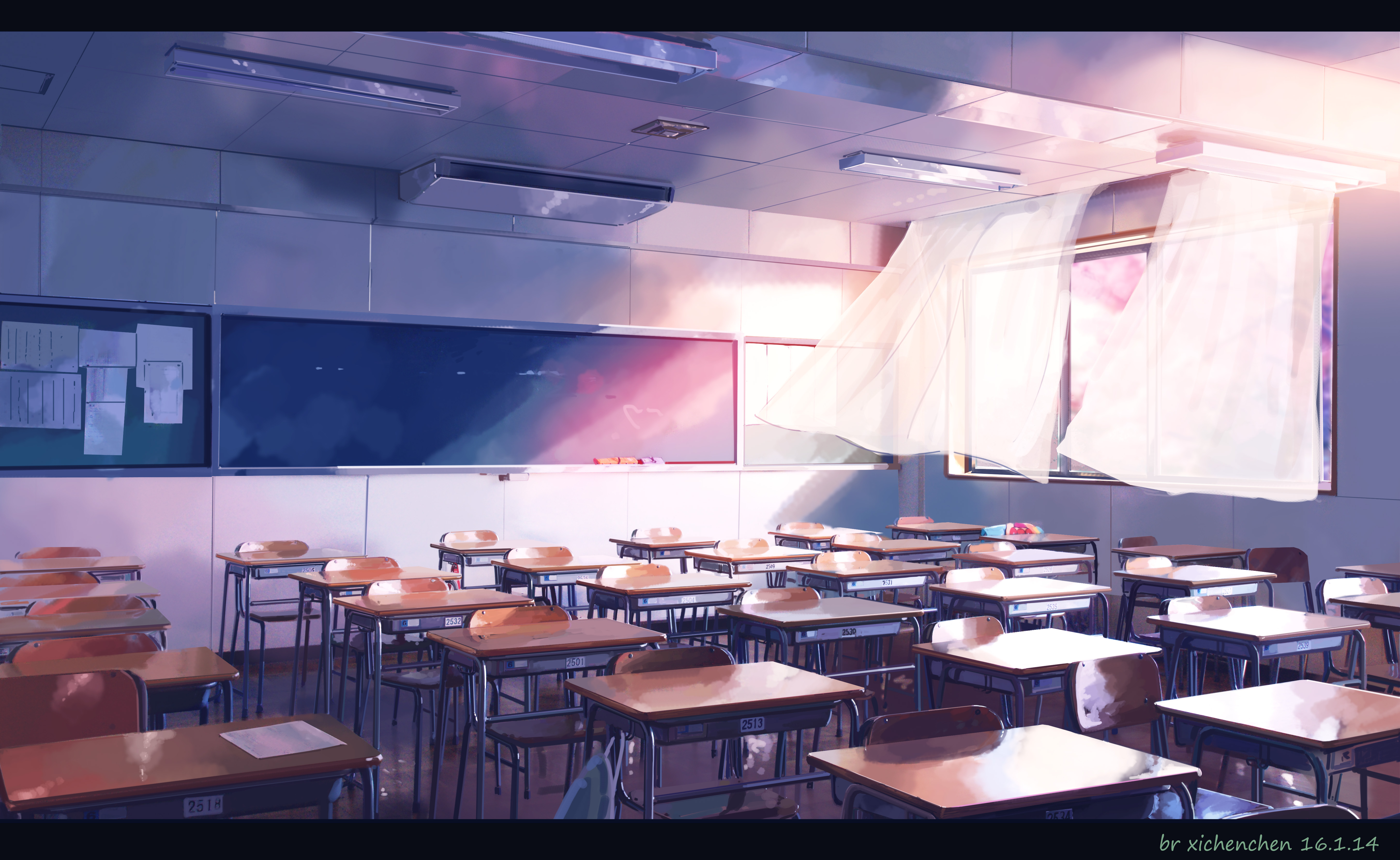 school, anime, classroom