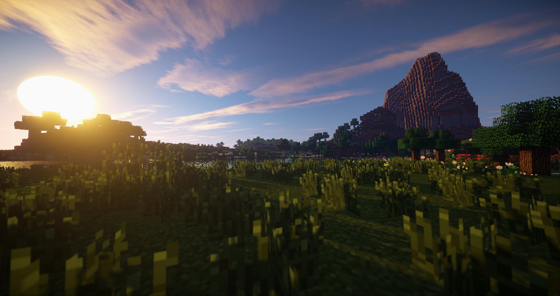 Free download wallpaper Sunset, Sun, Minecraft, Meadow, Video Game on your PC desktop