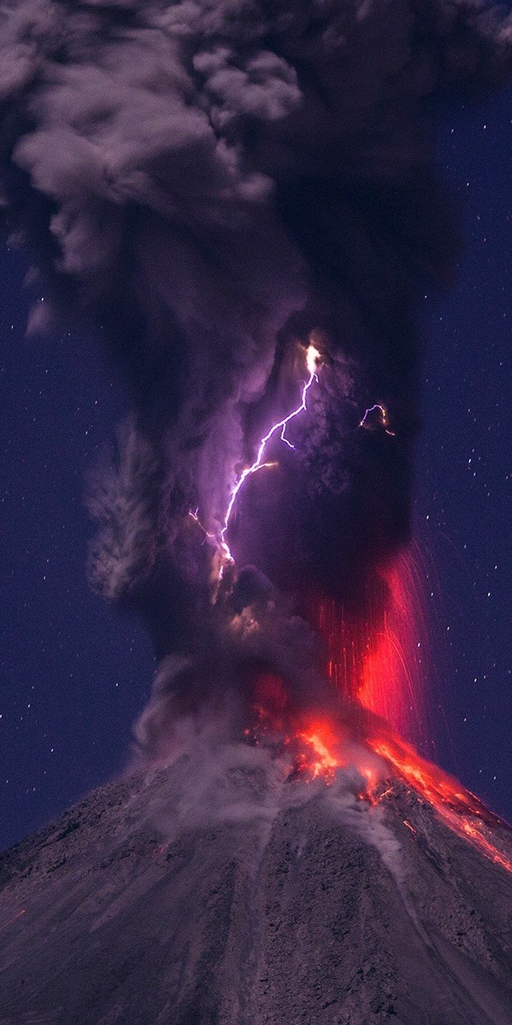 1160180 Hintergrundbild herunterladen erde/natur, vulkan, lava, eruption, sterne, vulkane - Bildschirmschoner und Bilder kostenlos
