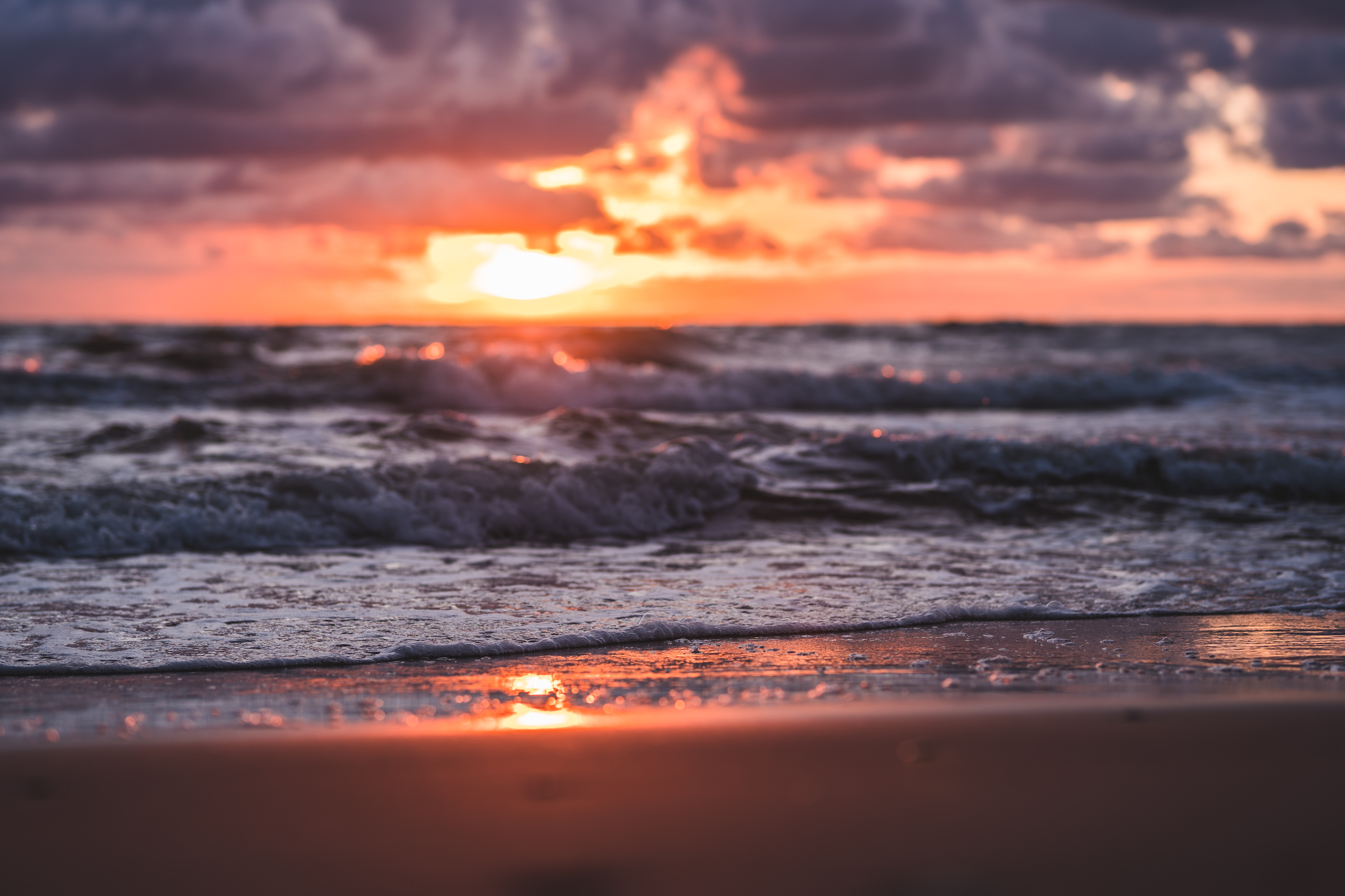 PCデスクトップに自然, 日没, 雲, 波, 海, ビーチ画像を無料でダウンロード