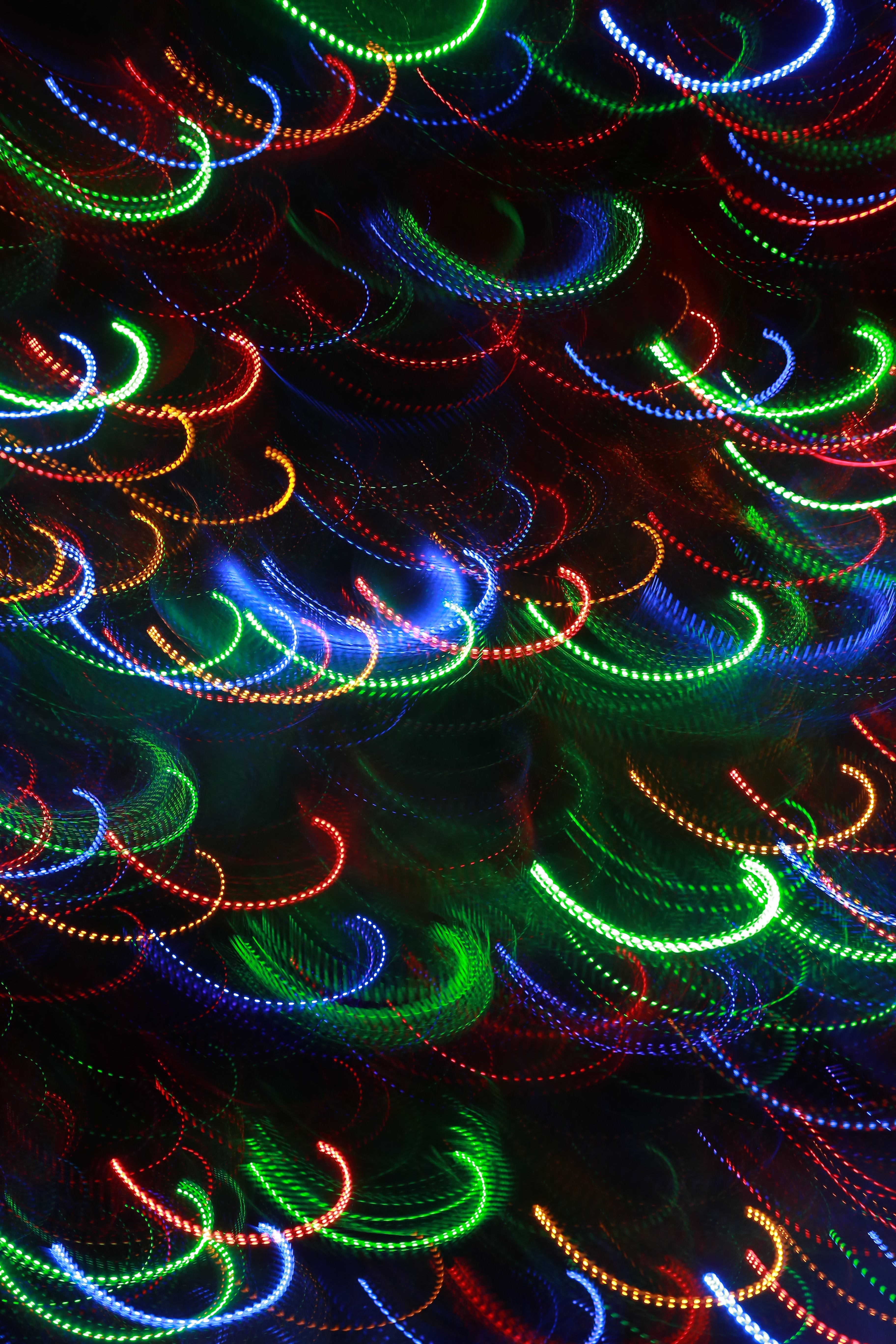 Download mobile wallpaper Smooth, Long Exposure, Lights, Motley, Multicolored, Blur, Abstract for free.