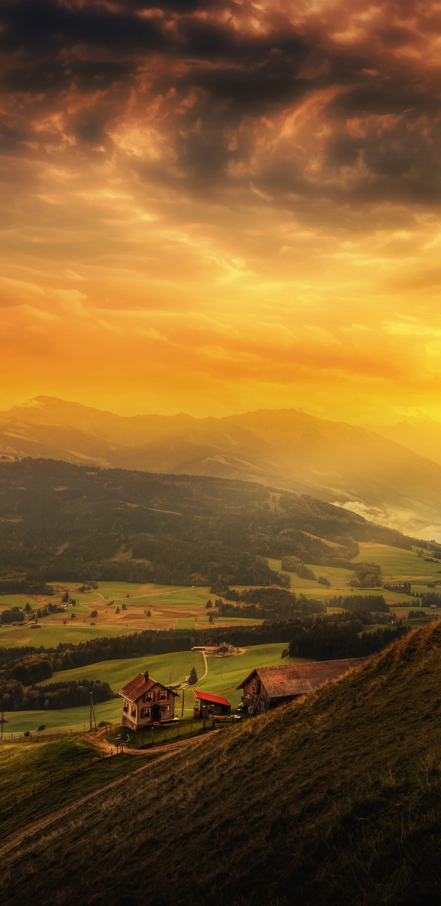 Handy-Wallpaper Landschaft, Schlucht, Abend, Schweiz, Tal, Wolke, Fotografie, Sonnenuntergang kostenlos herunterladen.