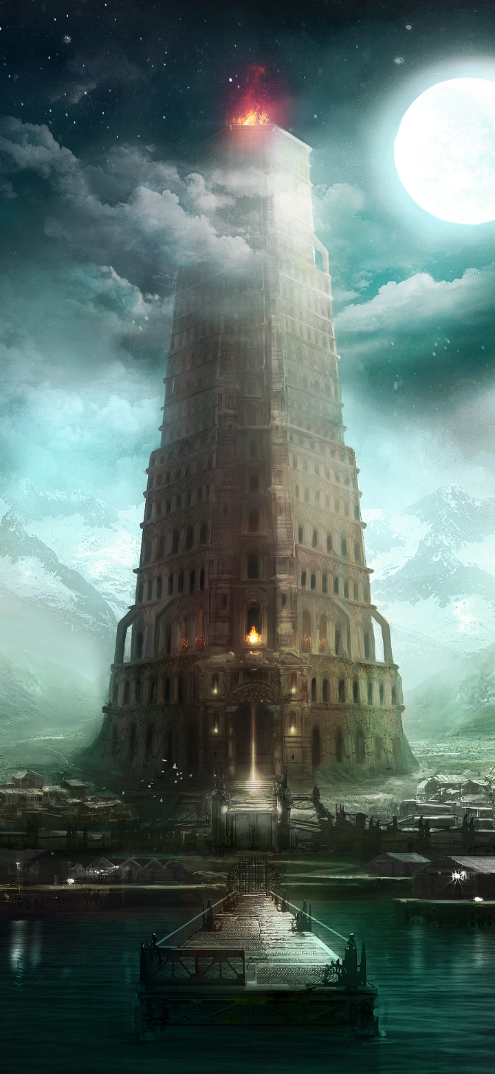 Download mobile wallpaper Fantasy, City, Tower for free.