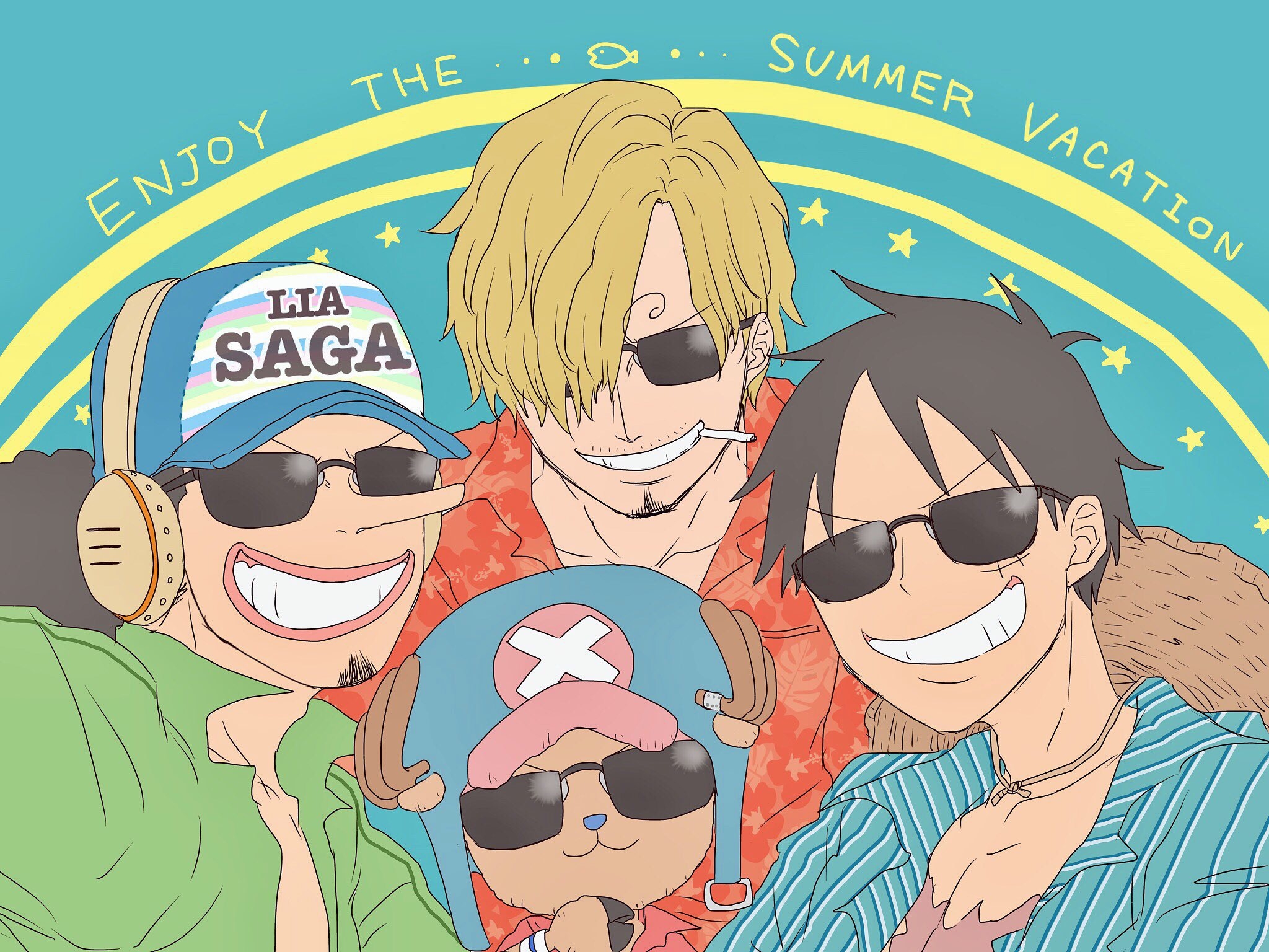 Laden Sie das Animes, One Piece, Lysop (One Piece), Affe D Luffy, Sanji (Einteiler)-Bild kostenlos auf Ihren PC-Desktop herunter