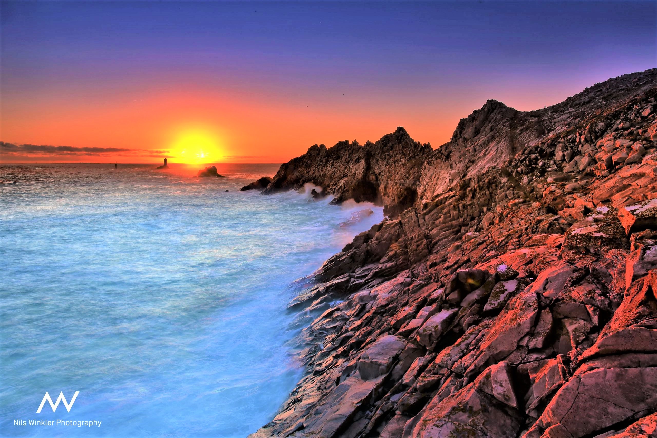 無料モバイル壁紙日没, 海, 地平線, 海岸, 海洋, 写真撮影をダウンロードします。