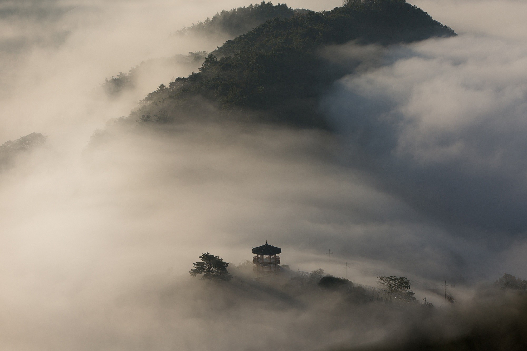 Free download wallpaper Fog, Temple, Temples, Religious on your PC desktop