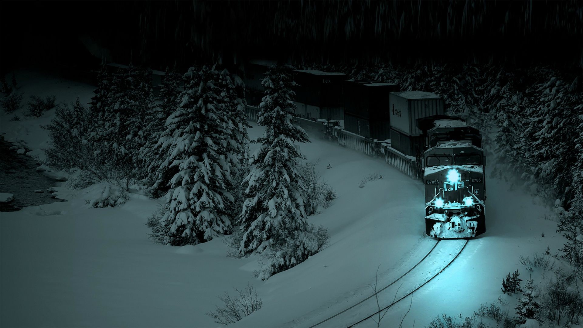 Download mobile wallpaper Winter, Train, Vehicles for free.
