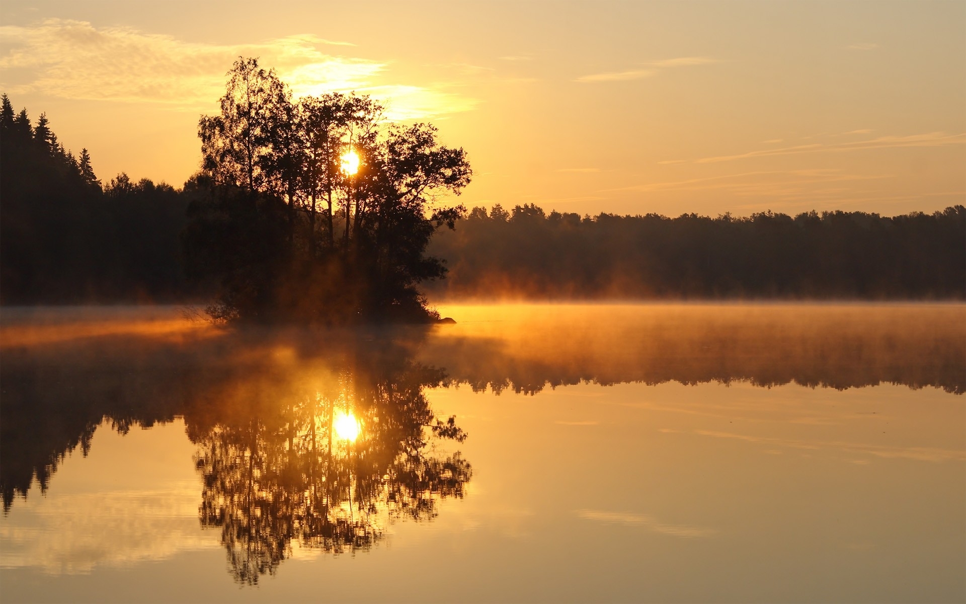 PCデスクトップに自然, 日没, 湖, 風景, オレンジ画像を無料でダウンロード