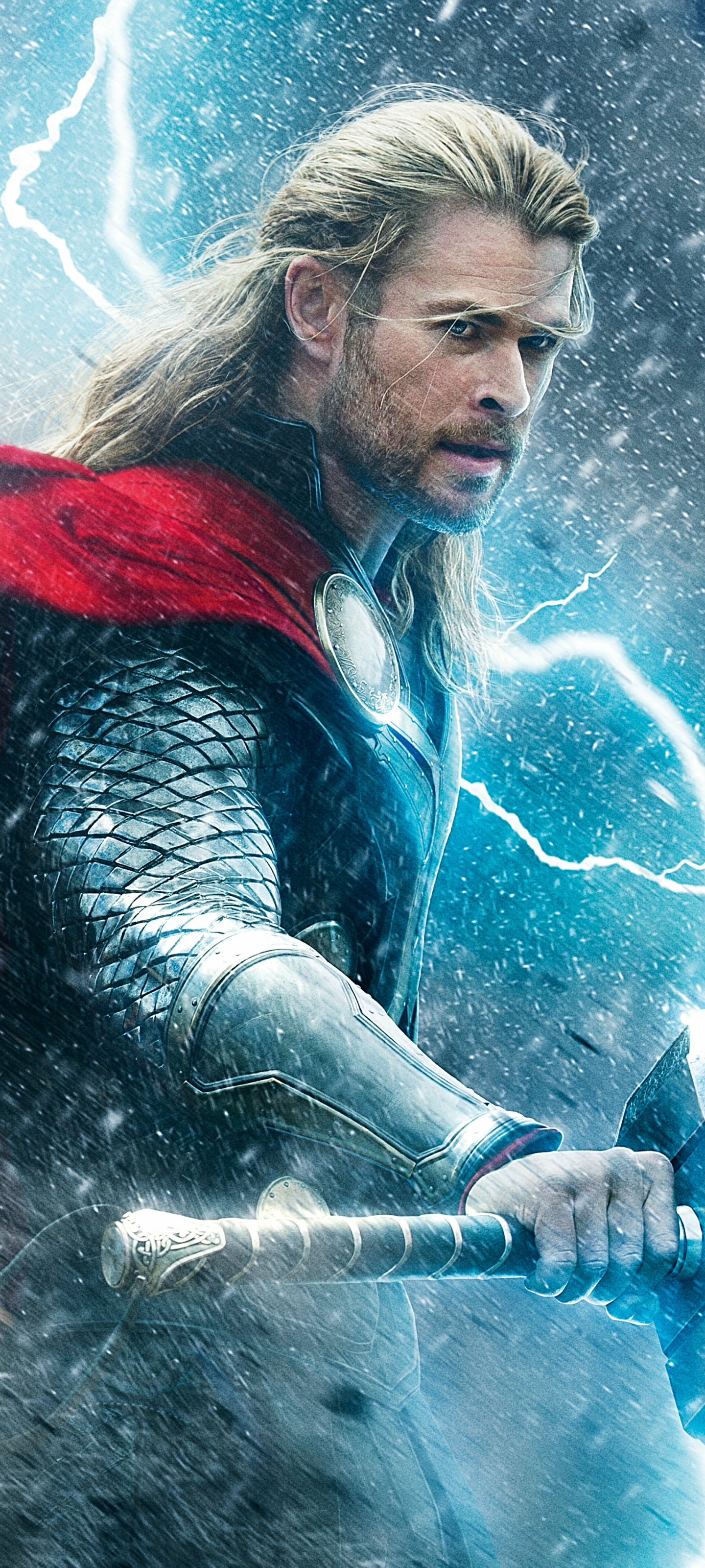 Descarga gratuita de fondo de pantalla para móvil de Películas, Superhéroe, Mjolnir, Thor, Chris Hemsworth, Thor: El Mundo Oscuro.