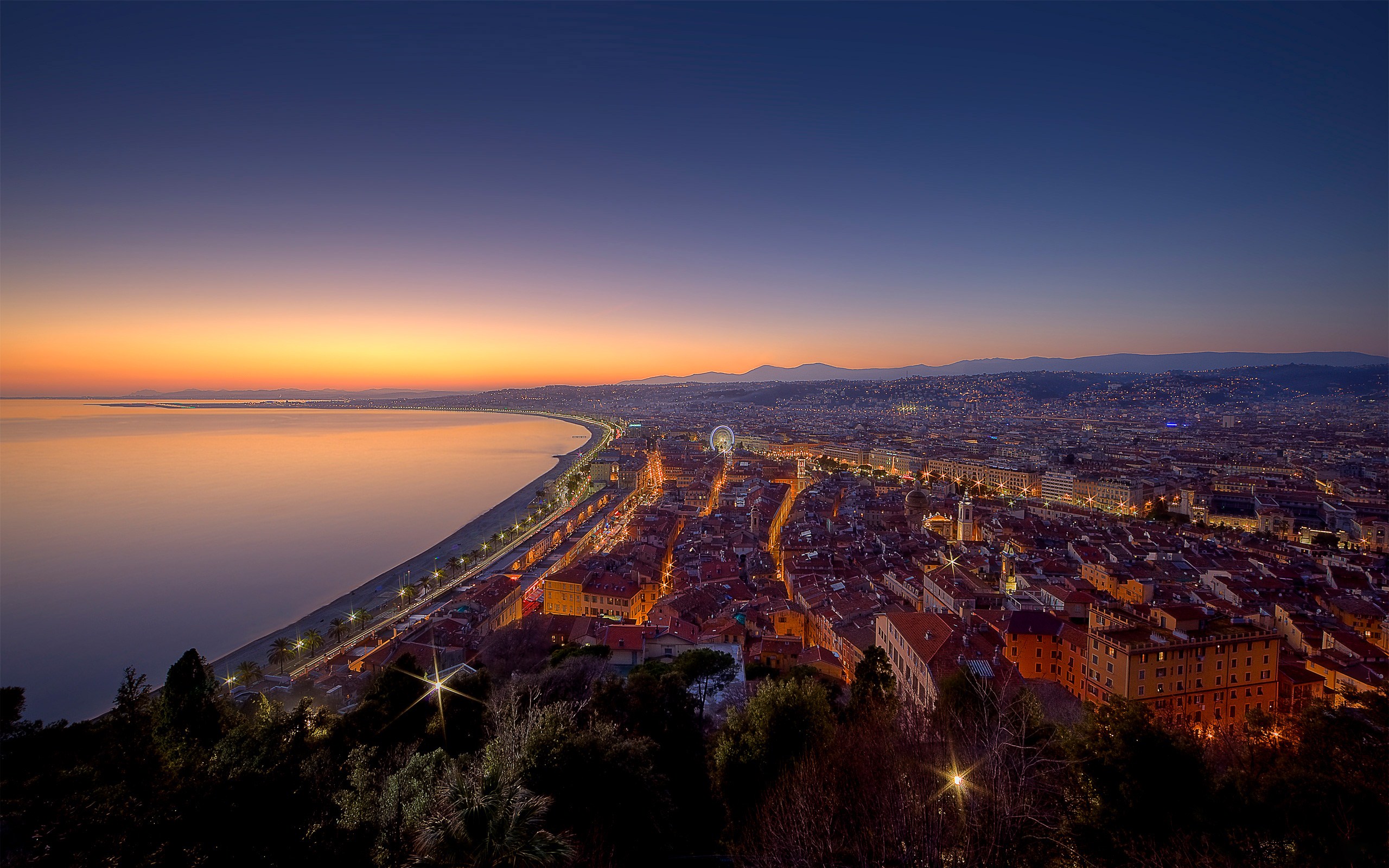 Download mobile wallpaper Landscape, Sunset, City, Ocean, Monaco, Man Made for free.