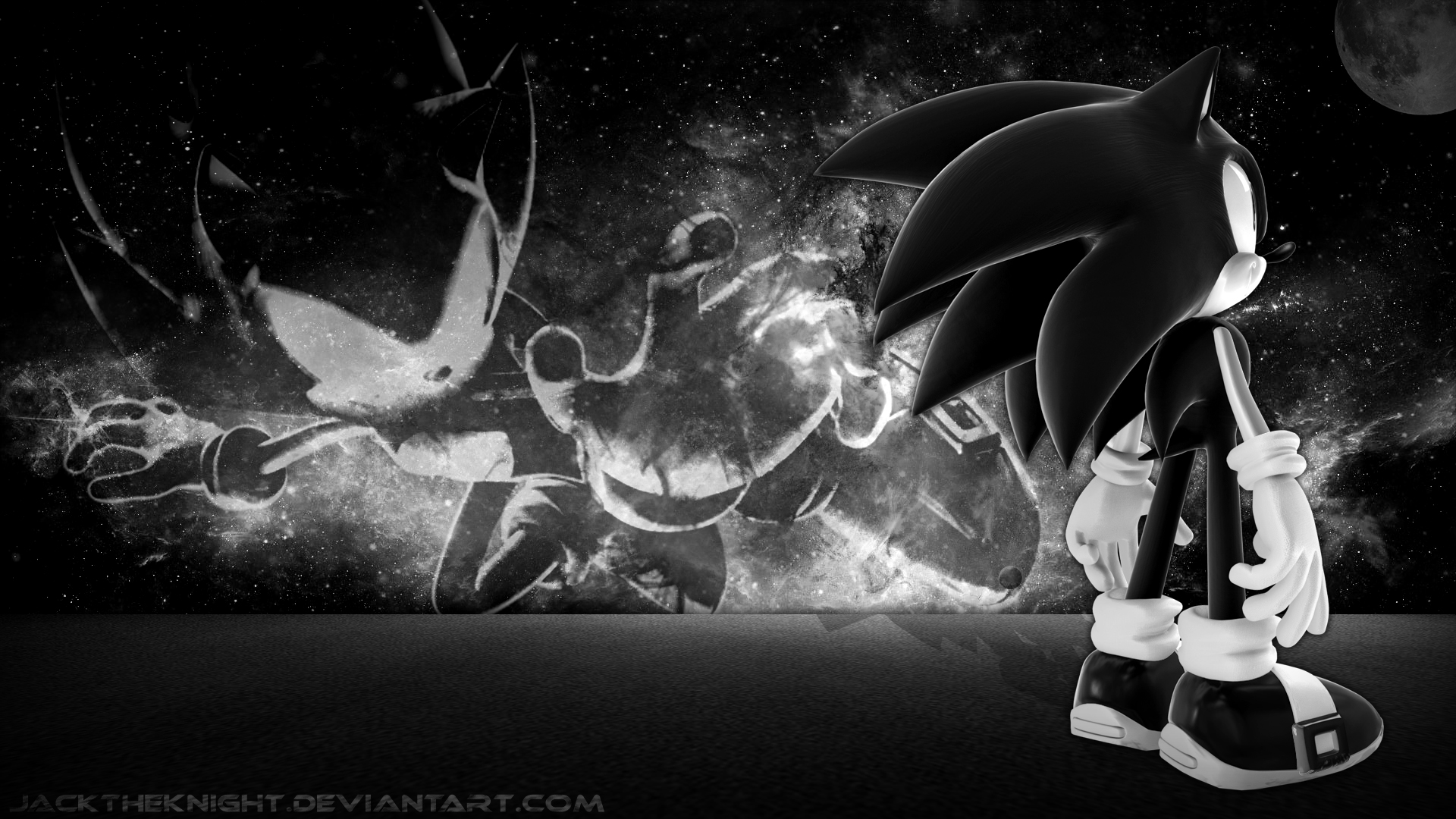 video game, sonic and the secret rings, black & white, sonic the hedgehog, sonic