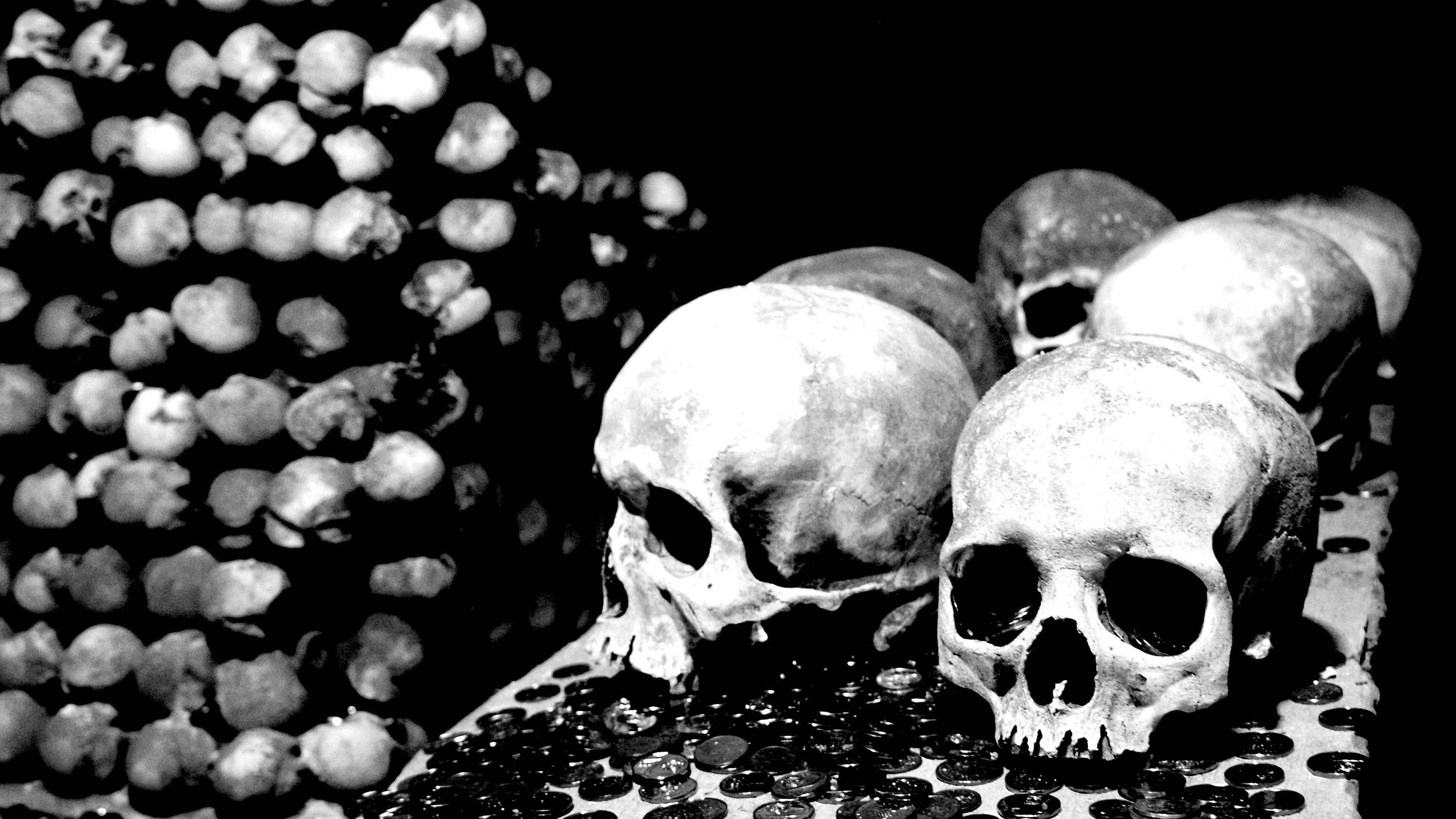 Download mobile wallpaper Dark, Skull for free.