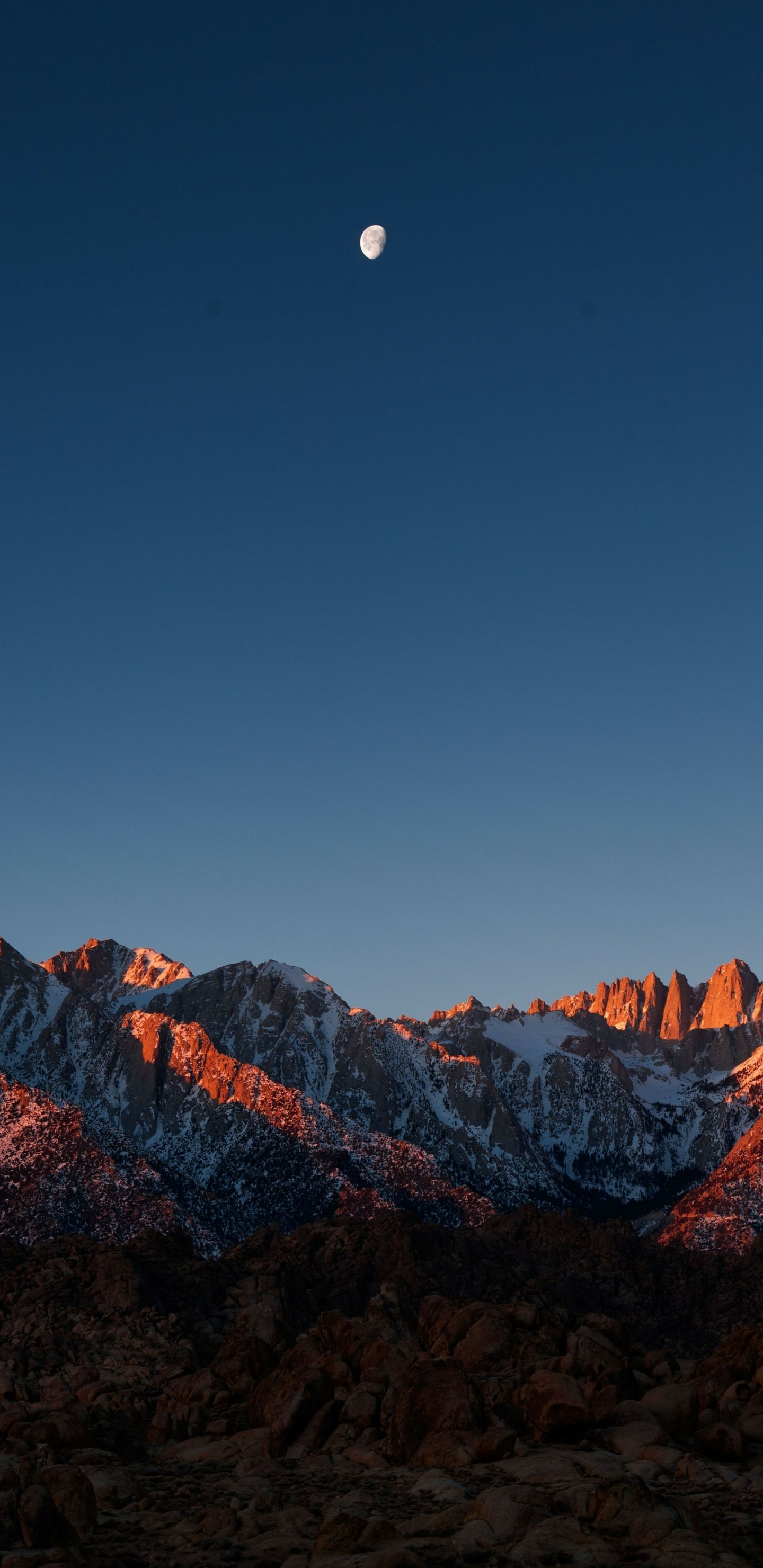 Free download wallpaper Sunset, Mountains, Moon, Mountain, Earth on your PC desktop