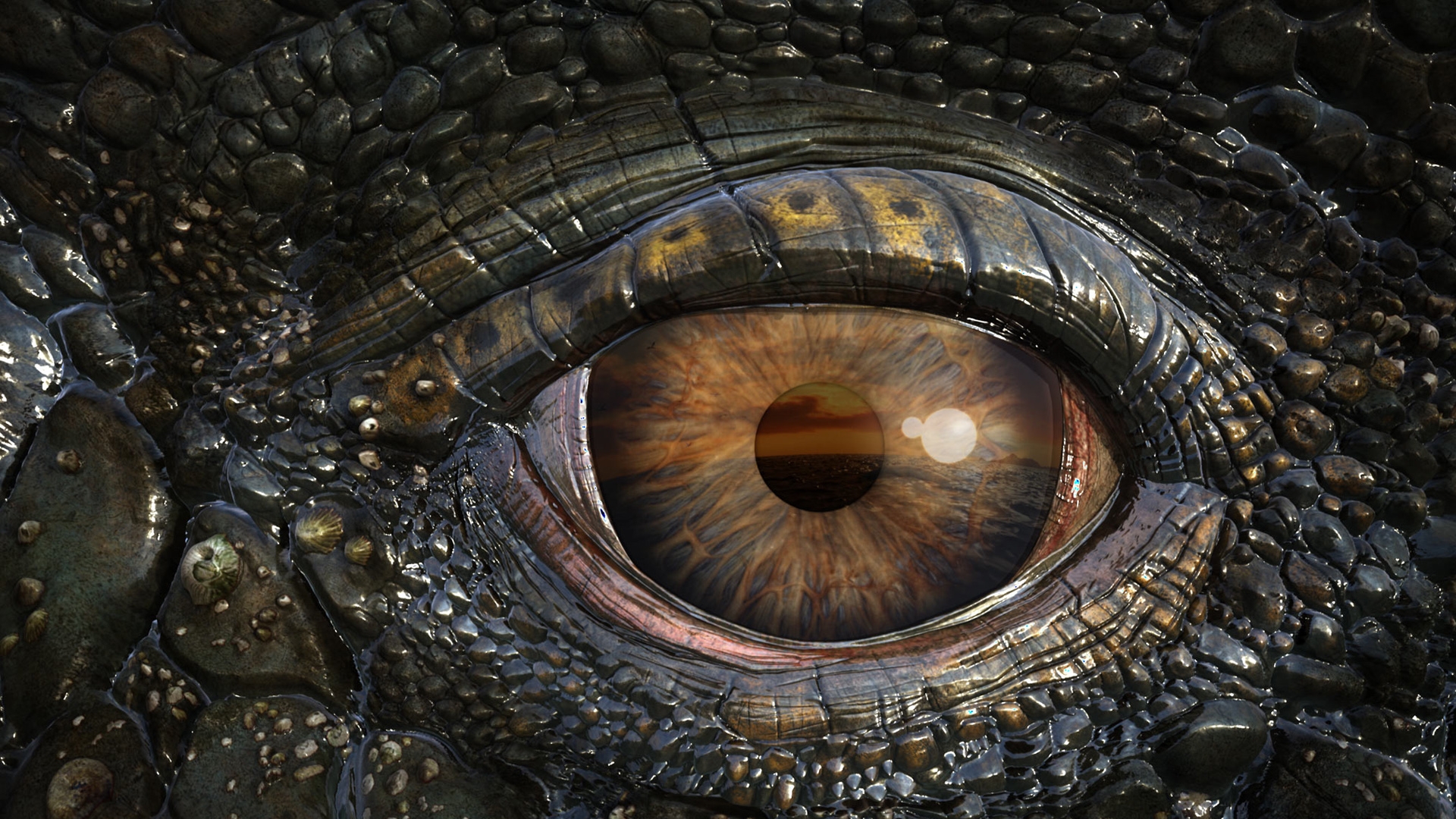 543653 Hintergrundbild herunterladen filme, sea rex 3d: reise in eine prähistorische welt, nahansicht, krokodil, auge, reptil - Bildschirmschoner und Bilder kostenlos